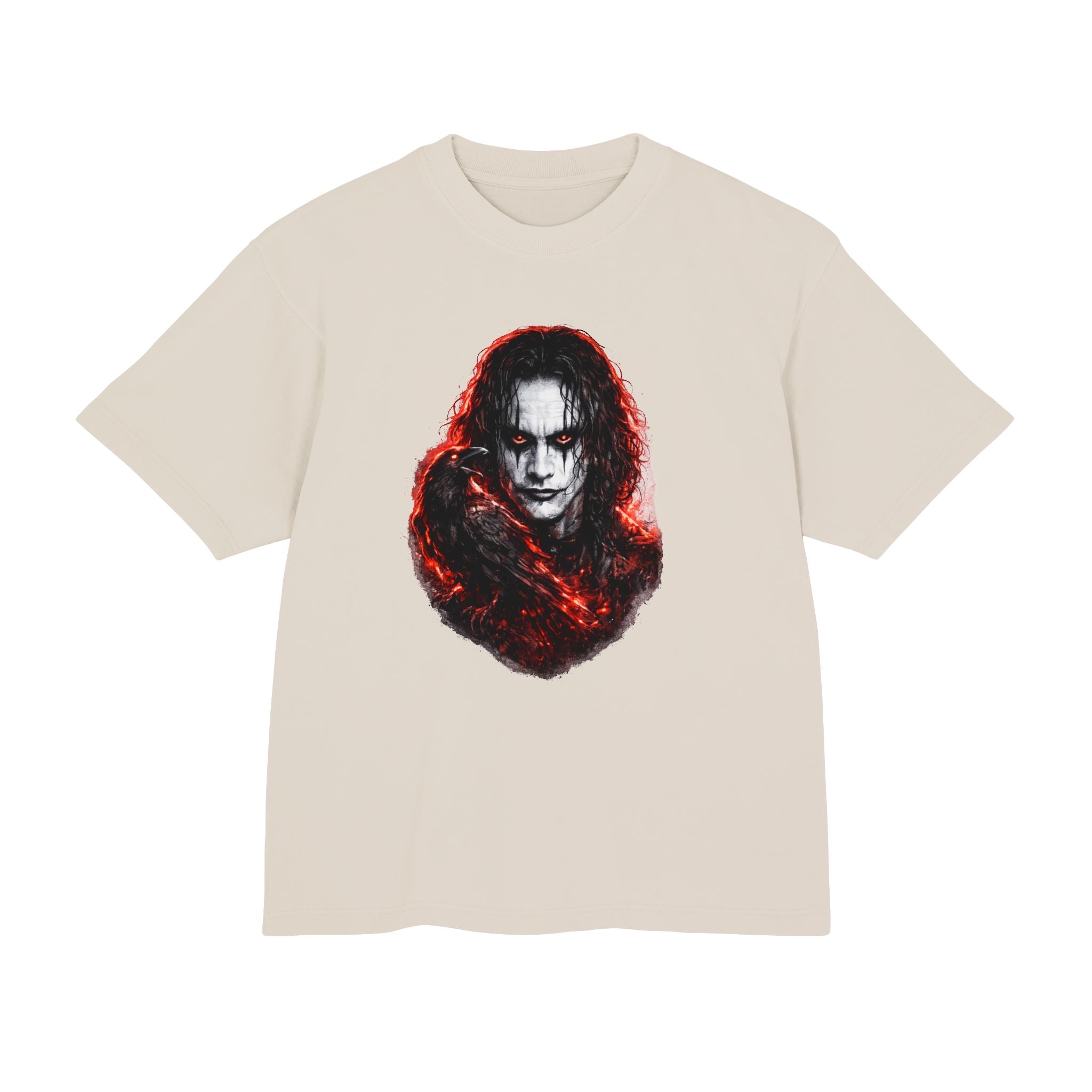 Horror Portrait Tee — Dark Red Smoke Graphic T-Shirt