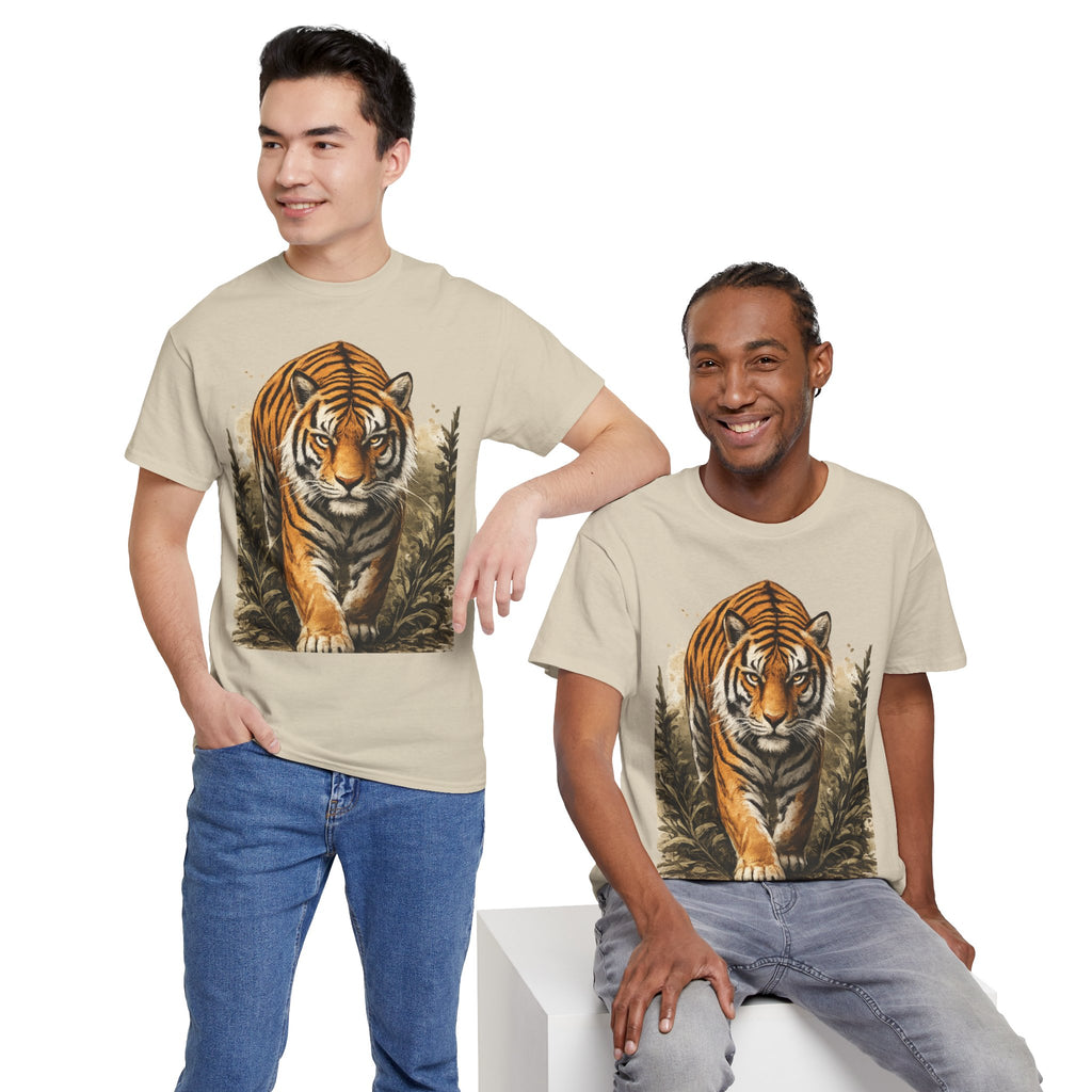 Tiger Stroll Graphic Tee — Majestic Tiger Vintage-Style T-Shirt