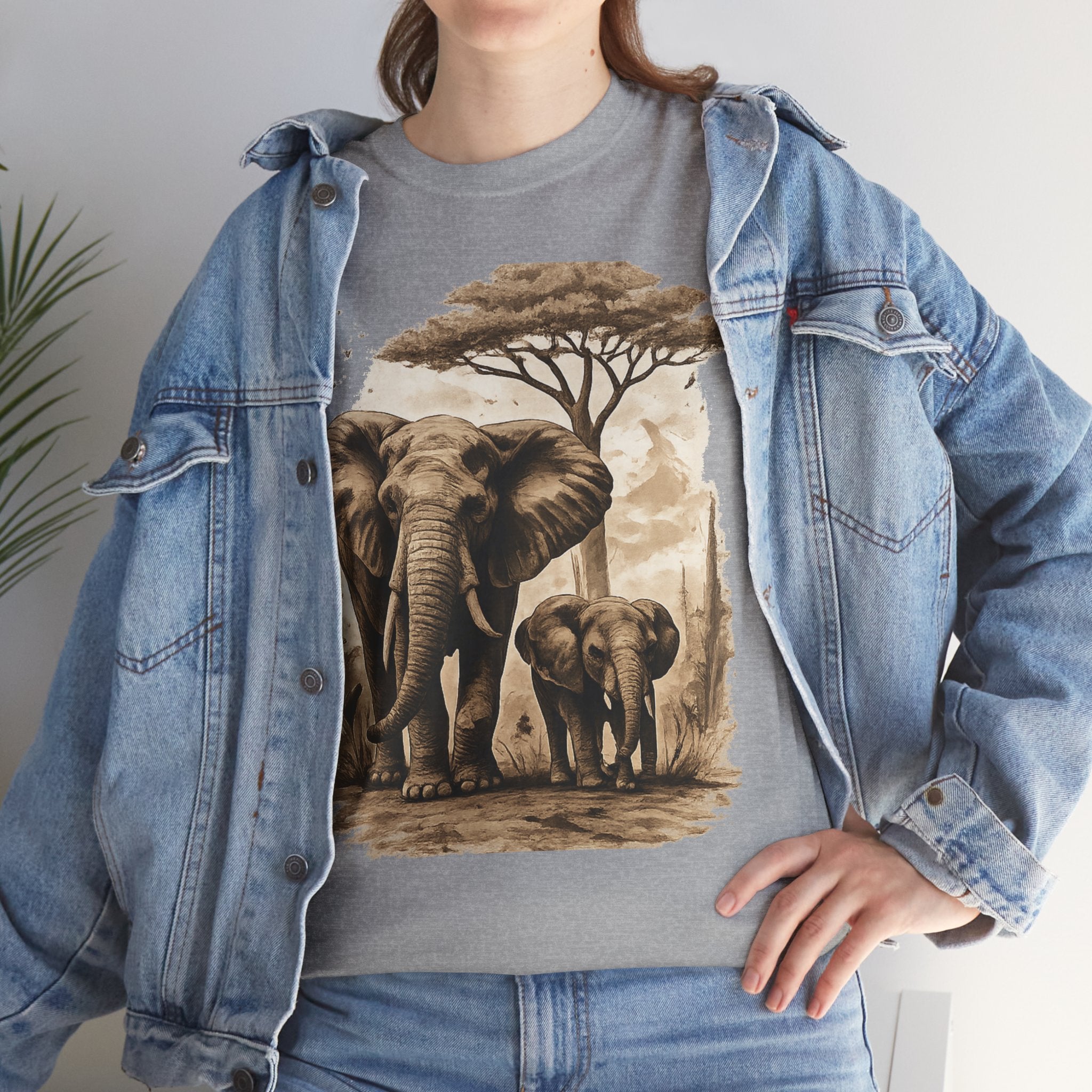 Elephant Family Tee — Vintage Safari Wildlife T-Shirt