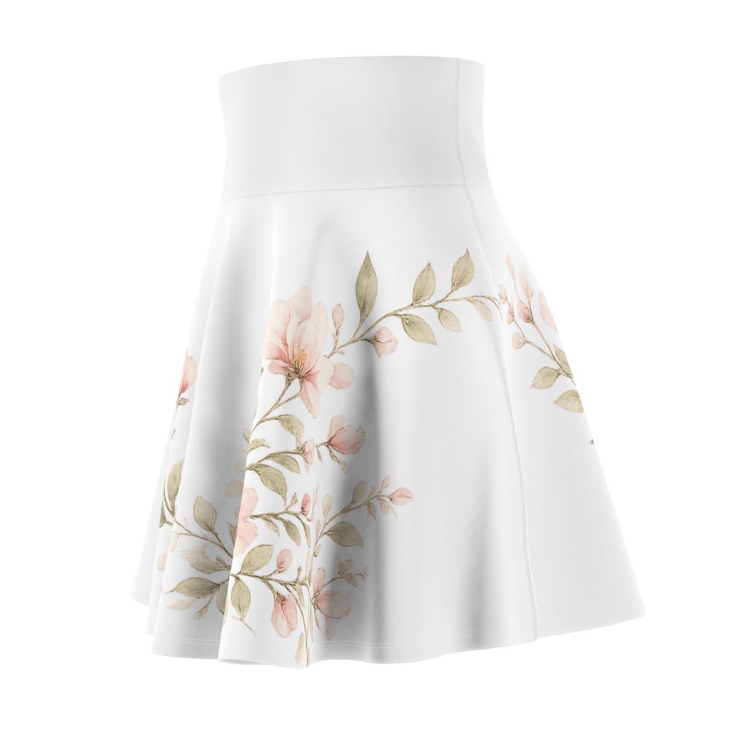 Floral Watercolor Skater Skirt – Pastel Rose Print