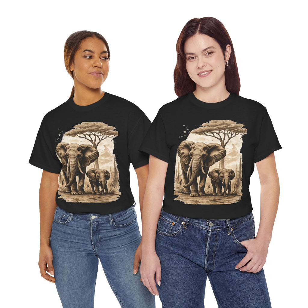 Elephant Family Tee — Vintage Safari Wildlife T-Shirt