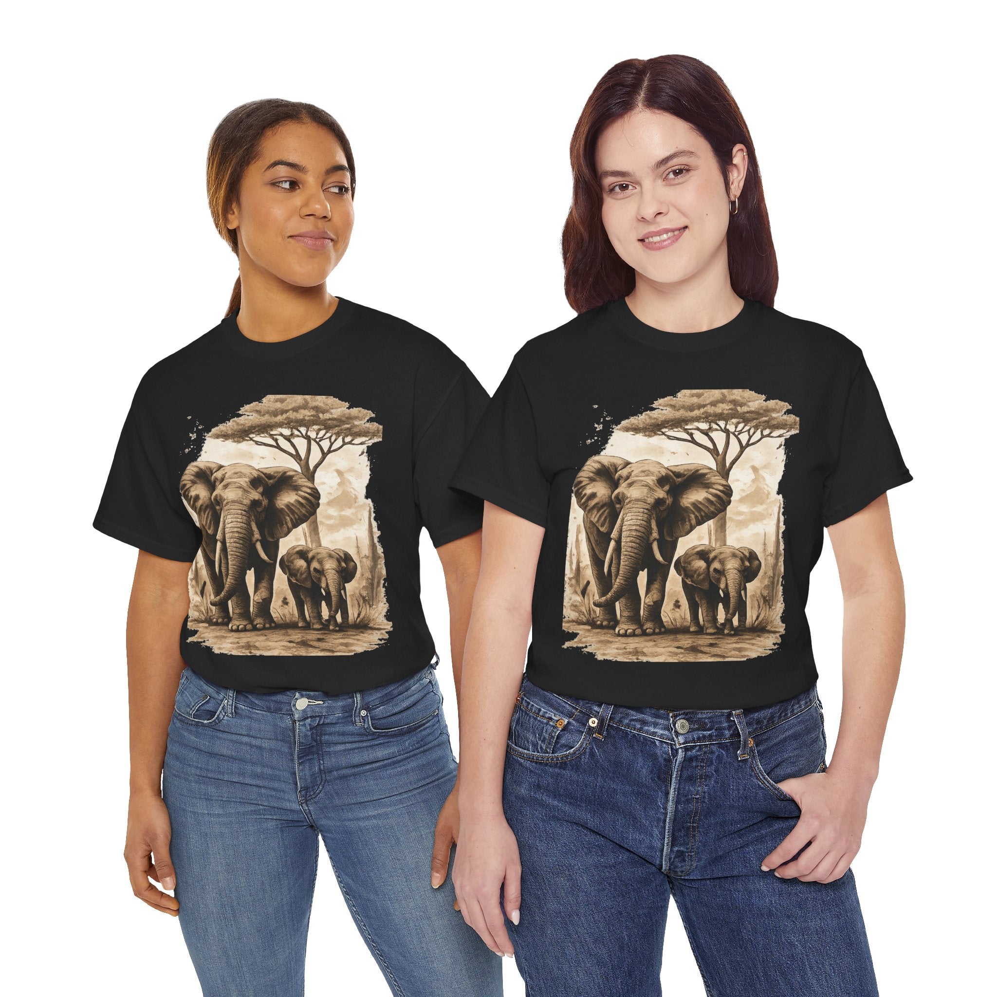 Elephant Family Tee — Vintage Safari Wildlife T-Shirt