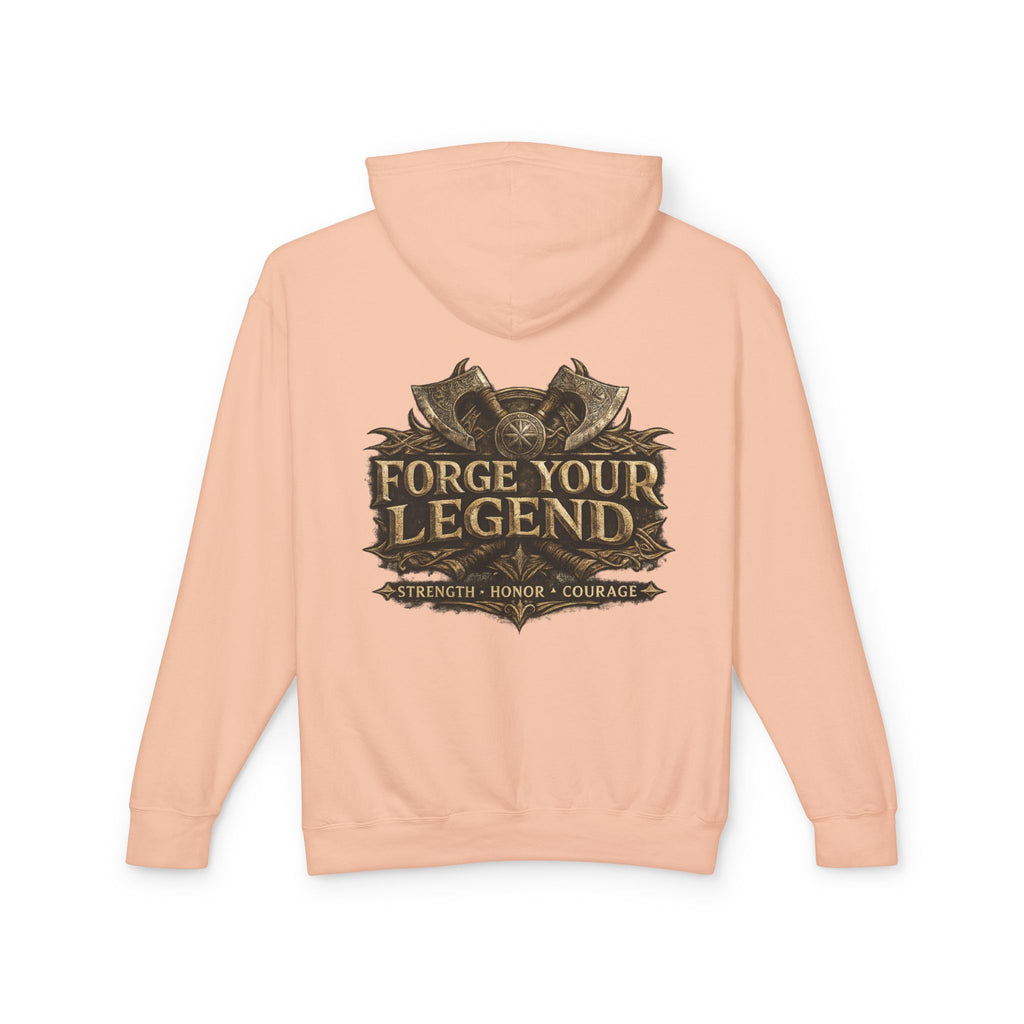 Viking Warrior Hoodie — "Forge Your Legend" Shield & Helmet Sweatshirt