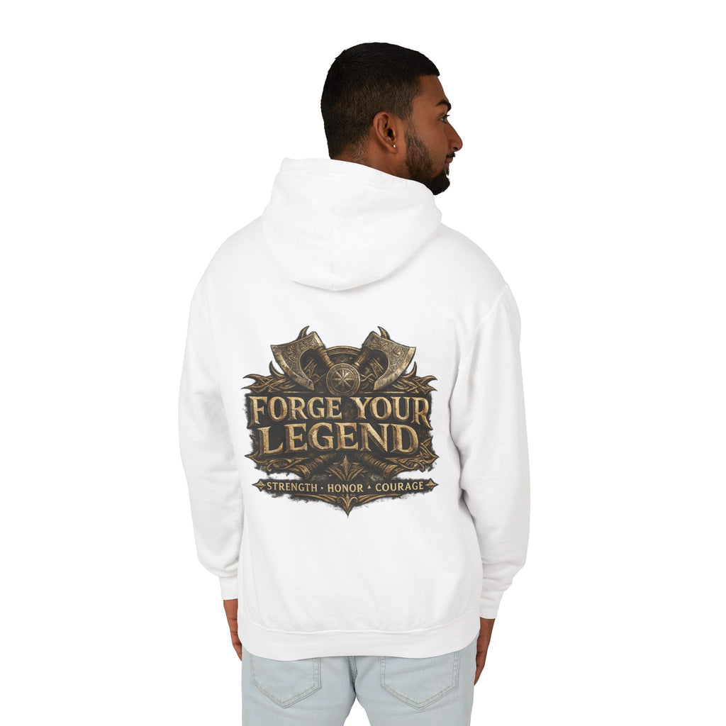 Viking Warrior Hoodie — "Forge Your Legend" Shield & Helmet Sweatshirt