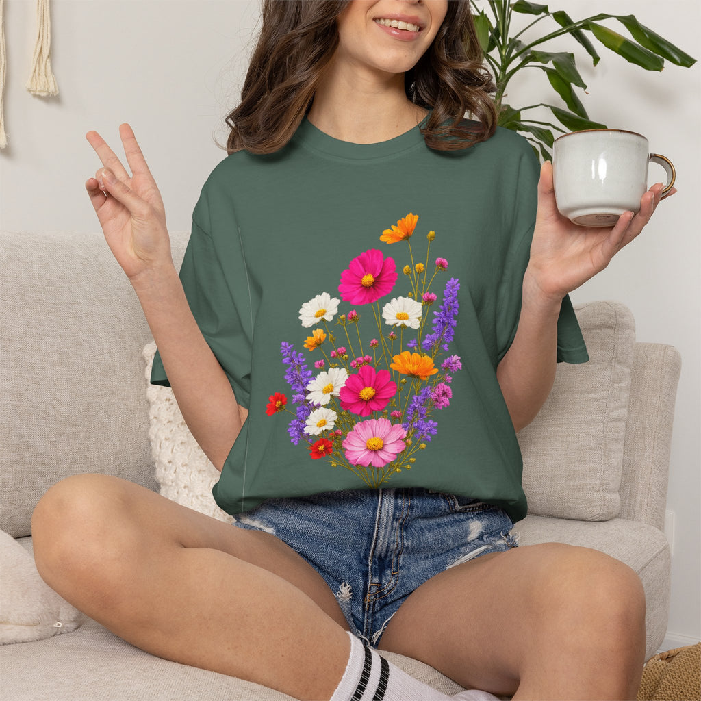 Floral Bouquet T-Shirt — Vintage Wildflower Garden Tee