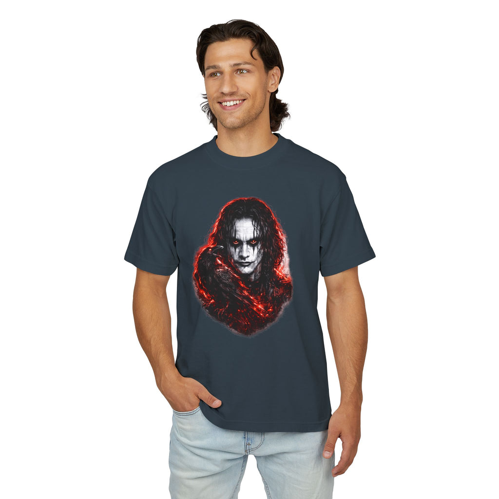 Horror Portrait Tee — Dark Red Smoke Graphic T-Shirt