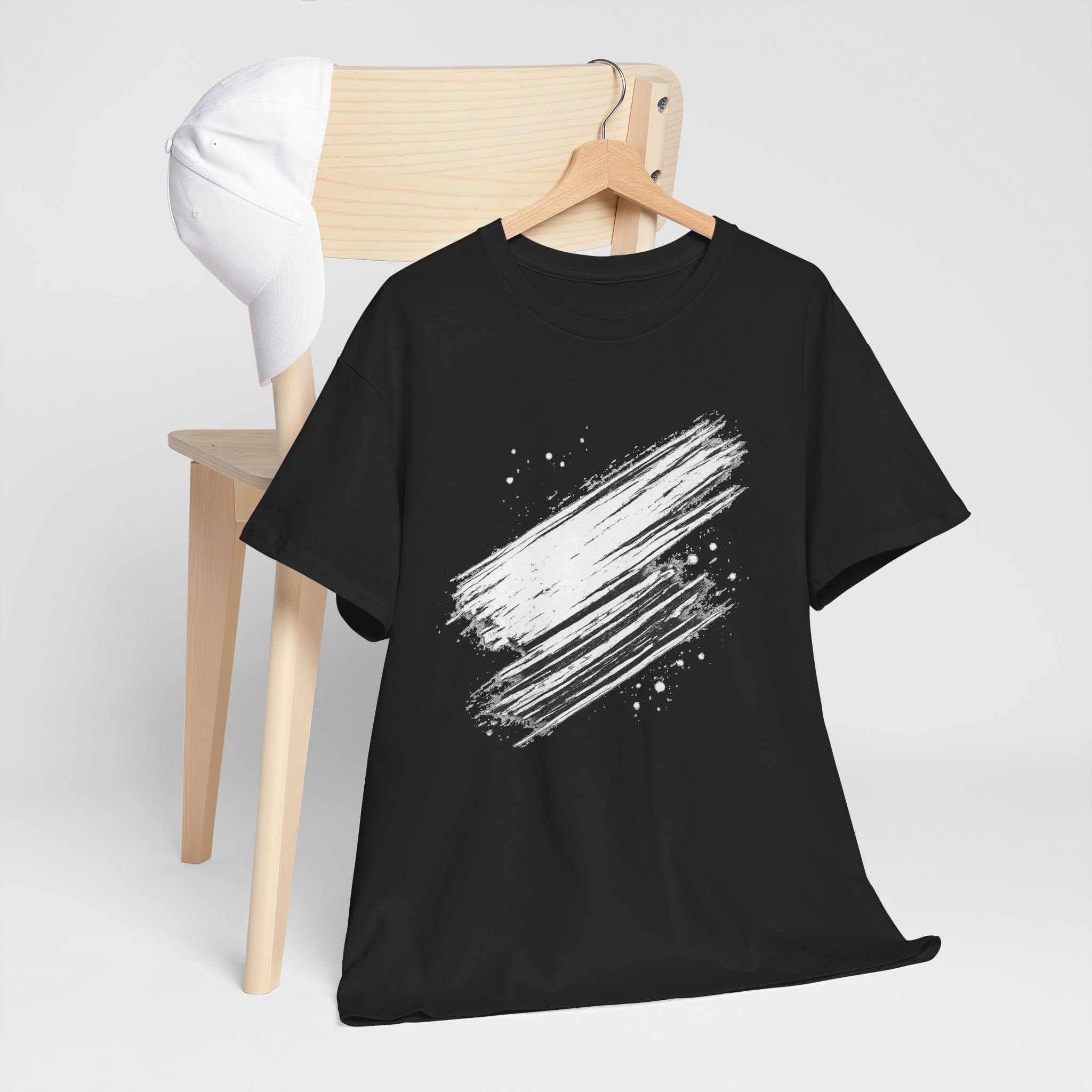 Abstract Brushstroke T-Shirt — Minimal Black Paint Stroke Tee