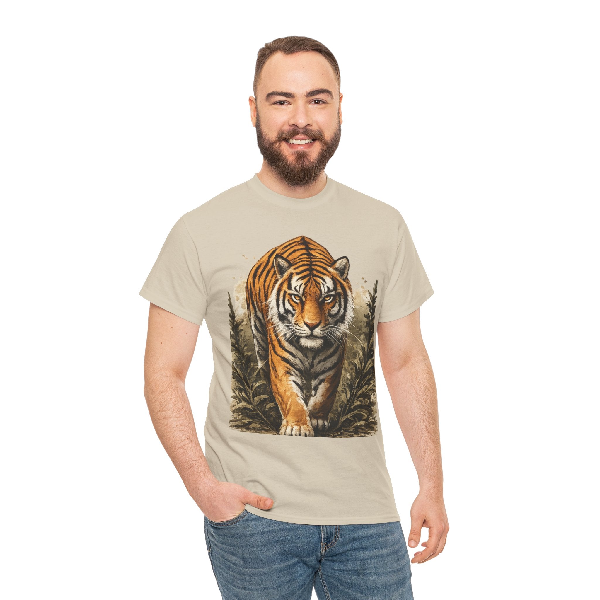Tiger Stroll Graphic Tee — Majestic Tiger Vintage-Style T-Shirt