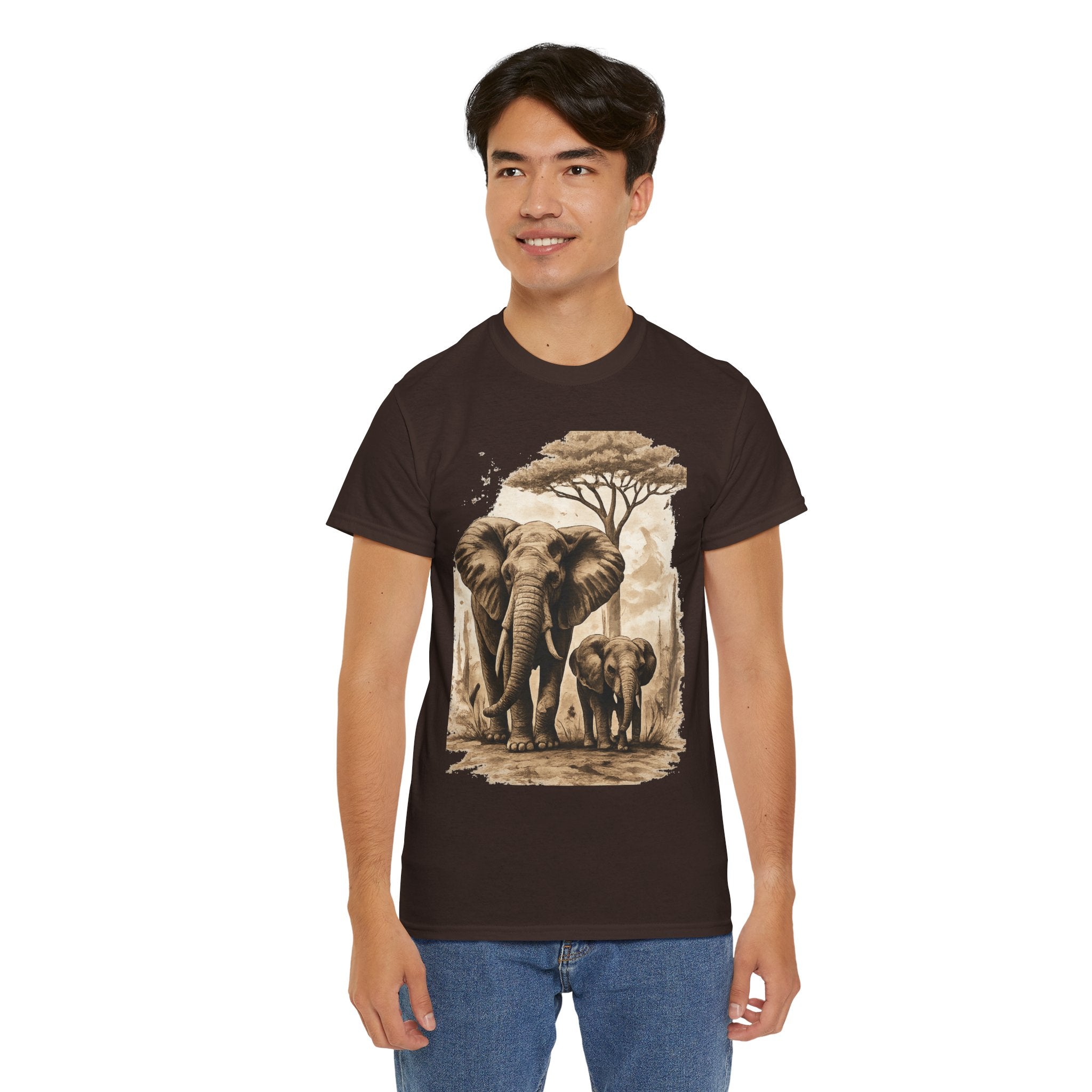 Elephant Family Tee — Vintage Safari Wildlife T-Shirt