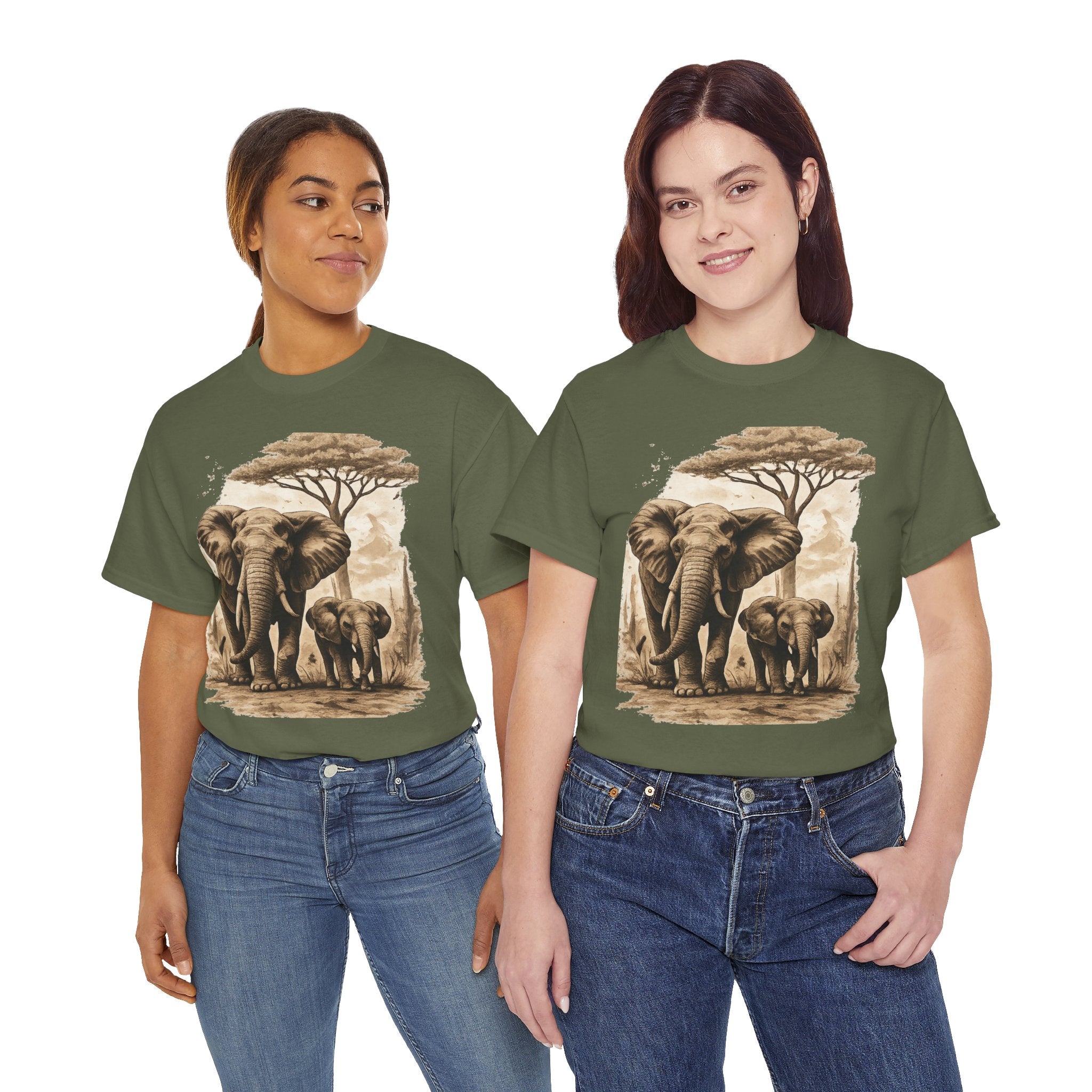 Elephant Family Tee — Vintage Safari Wildlife T-Shirt