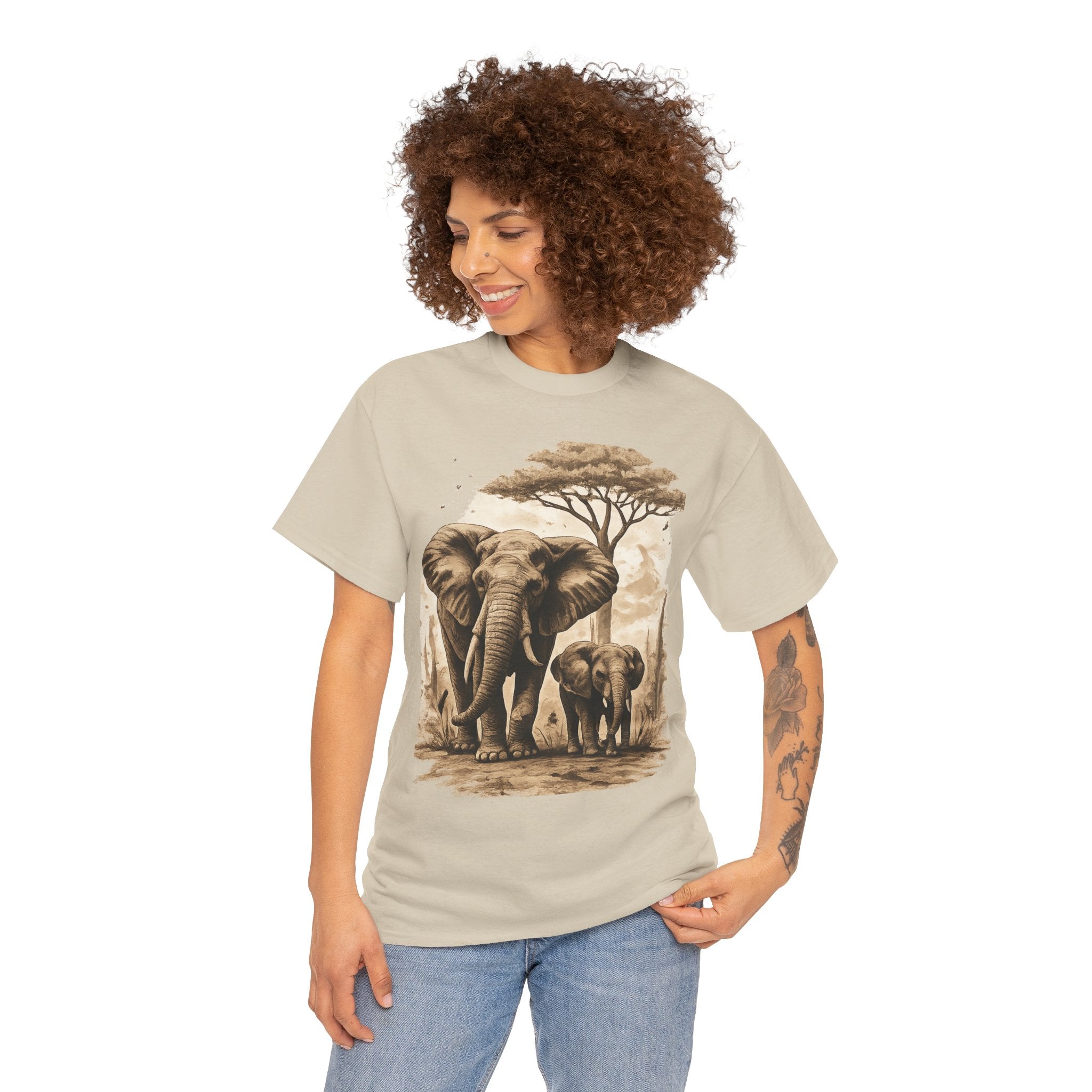 Elephant Family Tee — Vintage Safari Wildlife T-Shirt