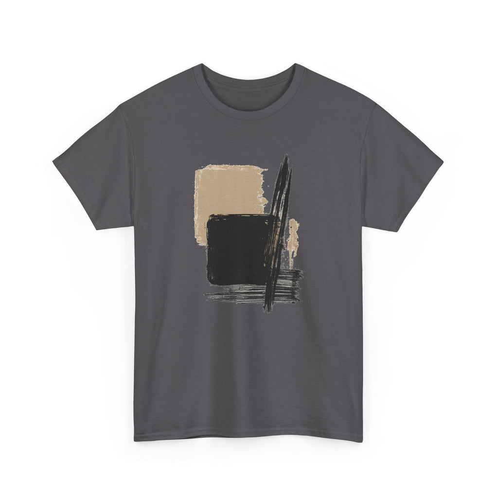 Abstract Brushstroke Tee — Minimal Neutral Art Graphic T-Shirt