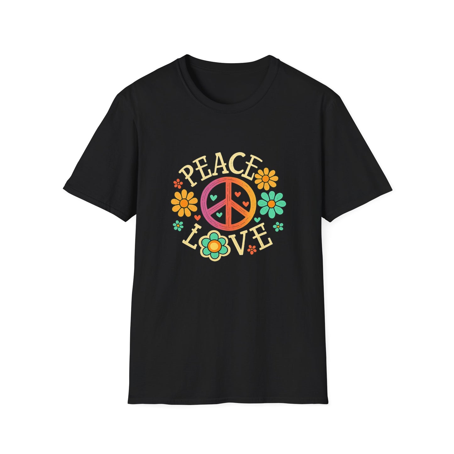 Peace & Love T-Shirt — Retro Flower Peace Sign Tee
