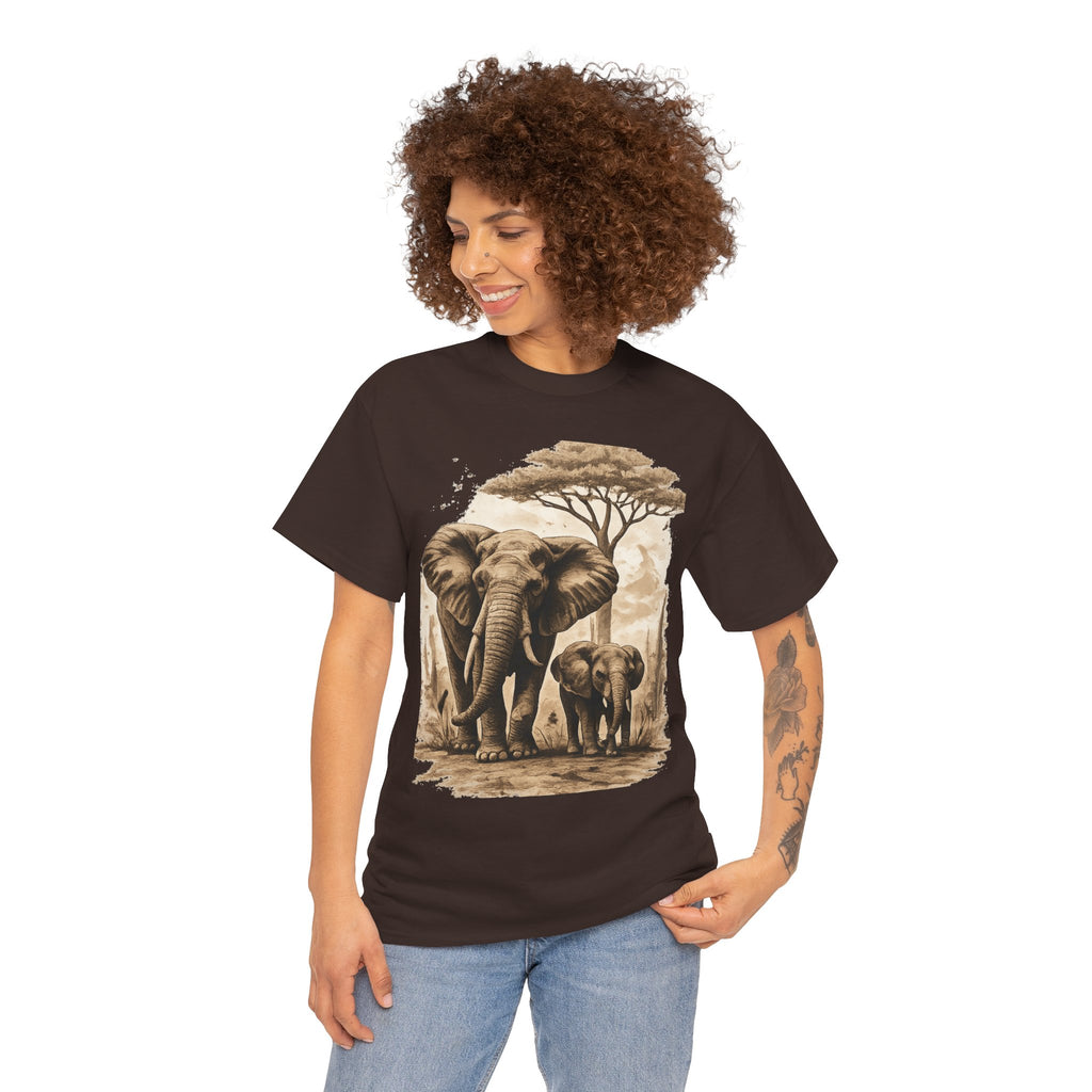 Elephant Family Tee — Vintage Safari Wildlife T-Shirt