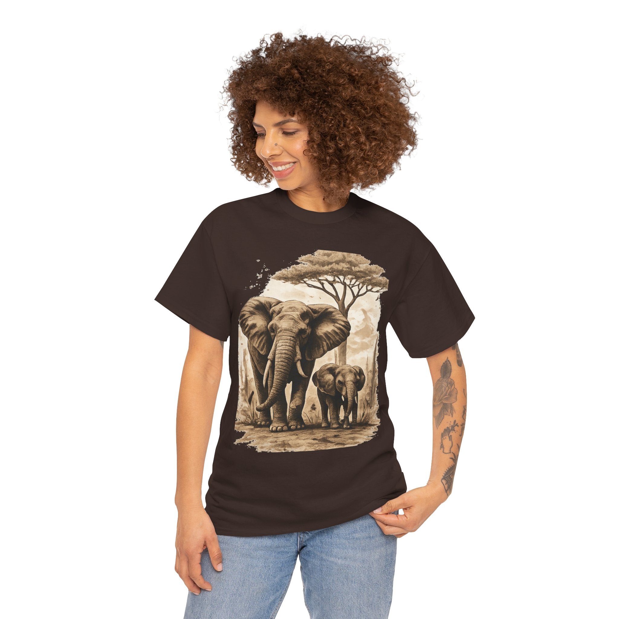 Elephant Family Tee — Vintage Safari Wildlife T-Shirt