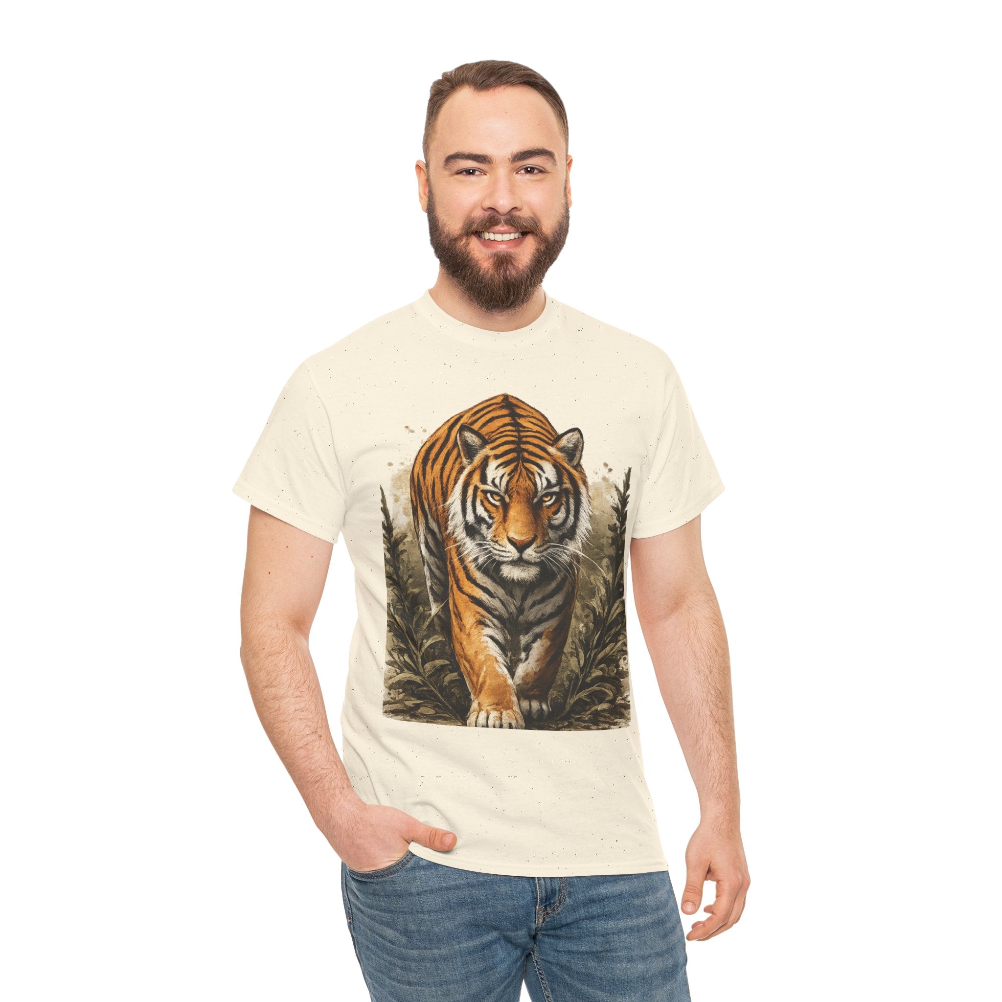 Tiger Stroll Graphic Tee — Majestic Tiger Vintage-Style T-Shirt