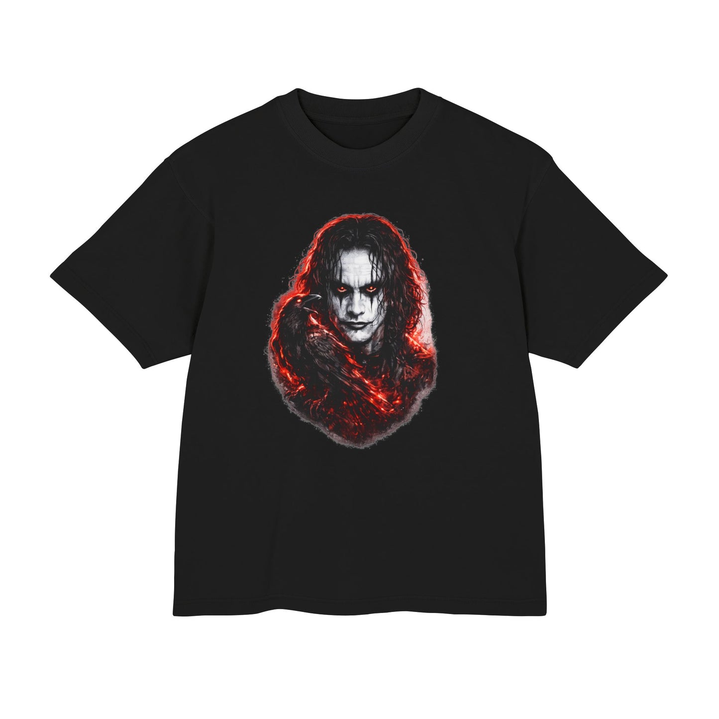 Horror Portrait Tee — Dark Red Smoke Graphic T-Shirt