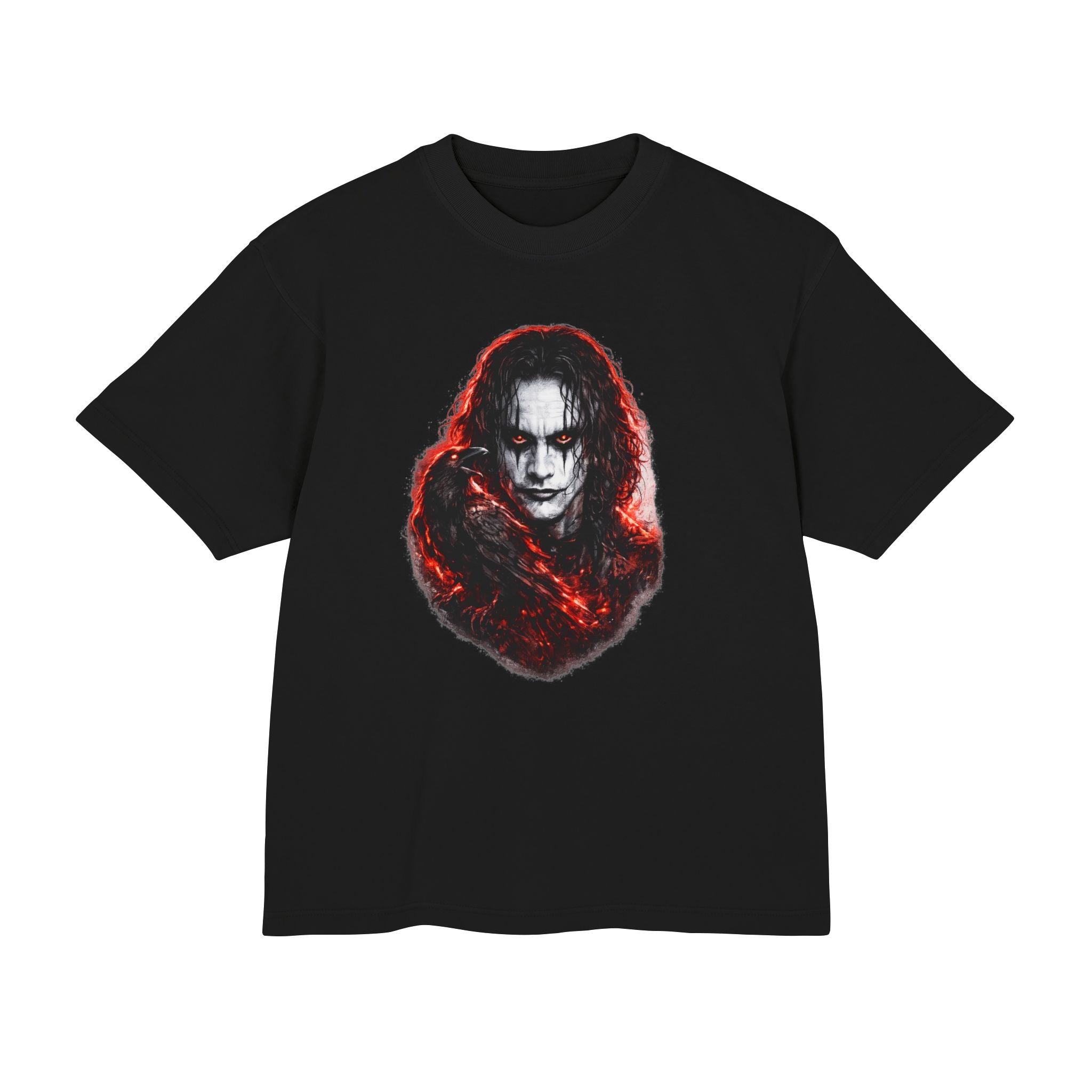 Horror Portrait Tee — Dark Red Smoke Graphic T-Shirt