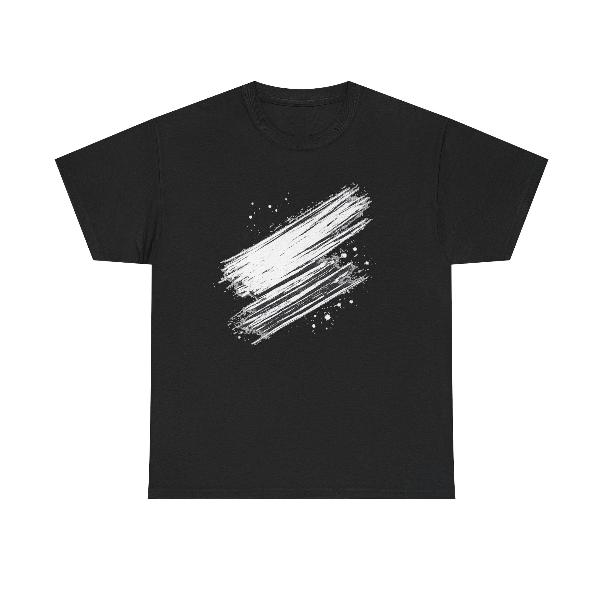 Abstract Brushstroke T-Shirt — Minimal Black Paint Stroke Tee