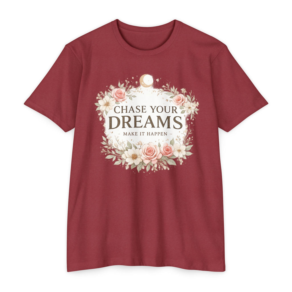 Chase Your Dreams Floral T-Shirt — Inspirational Quote Tee