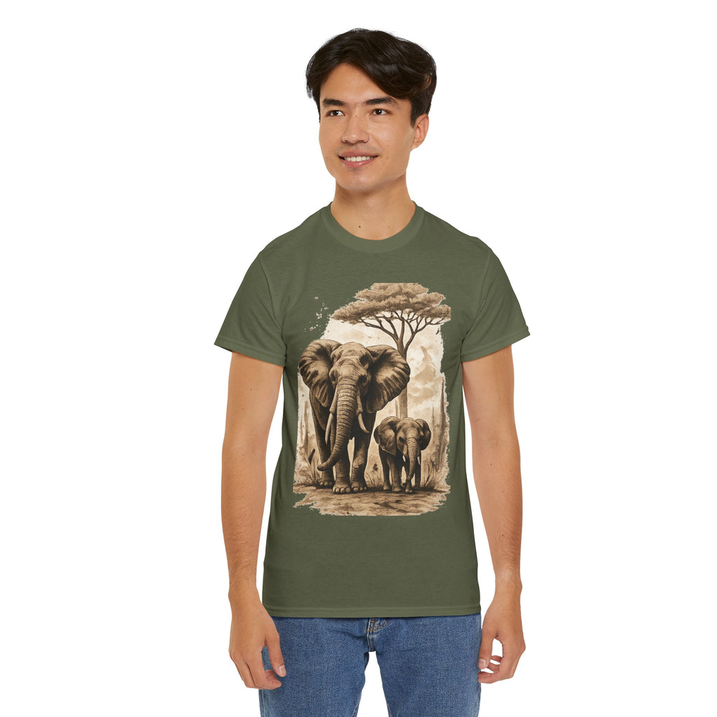 Elephant Family Tee — Vintage Safari Wildlife T-Shirt