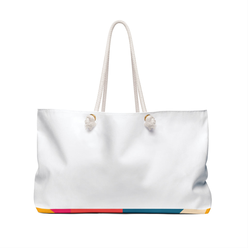 Geometric Colorblock Weekender Bag — Bright Travel Tote for Weekend Getaways