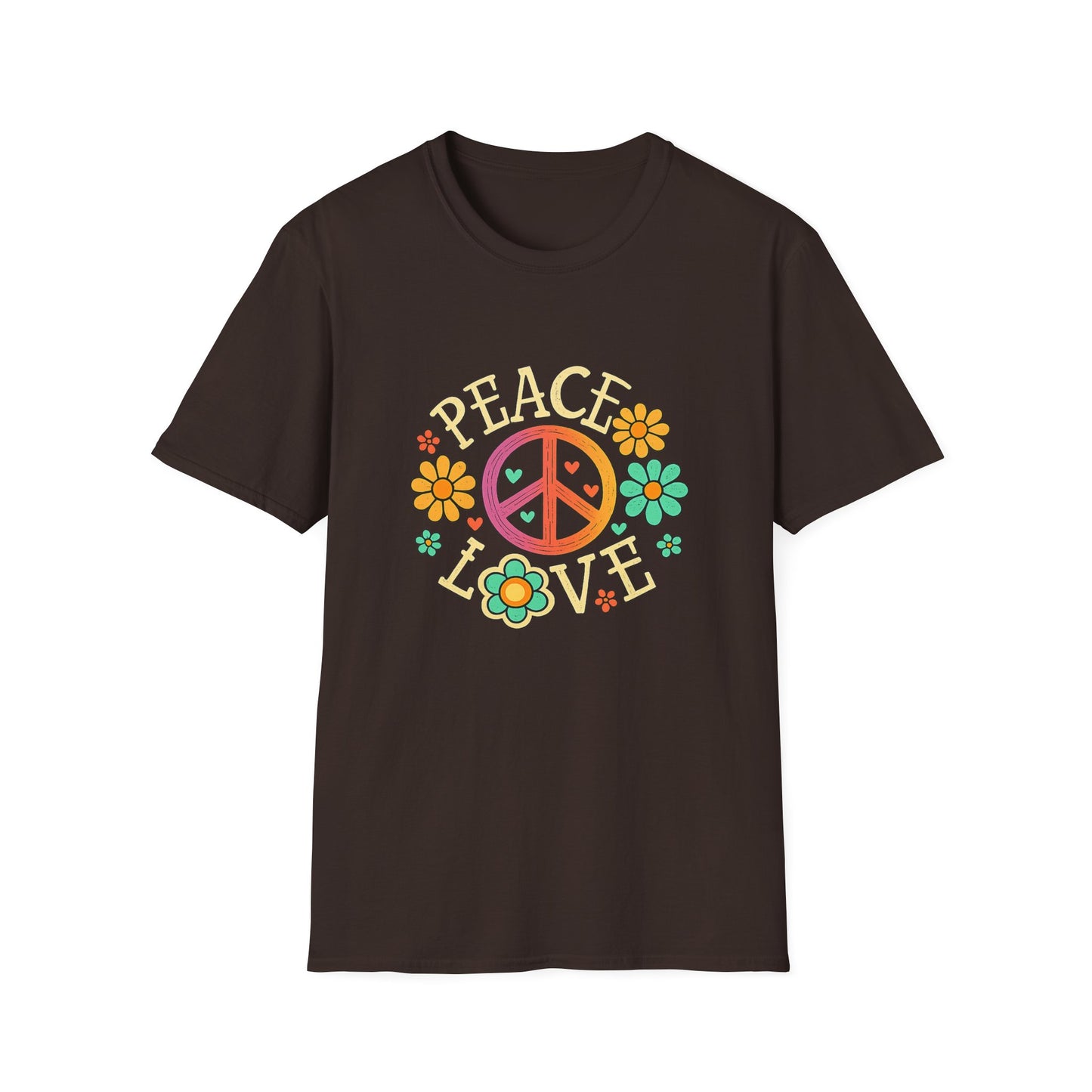 Peace & Love T-Shirt — Retro Flower Peace Sign Tee