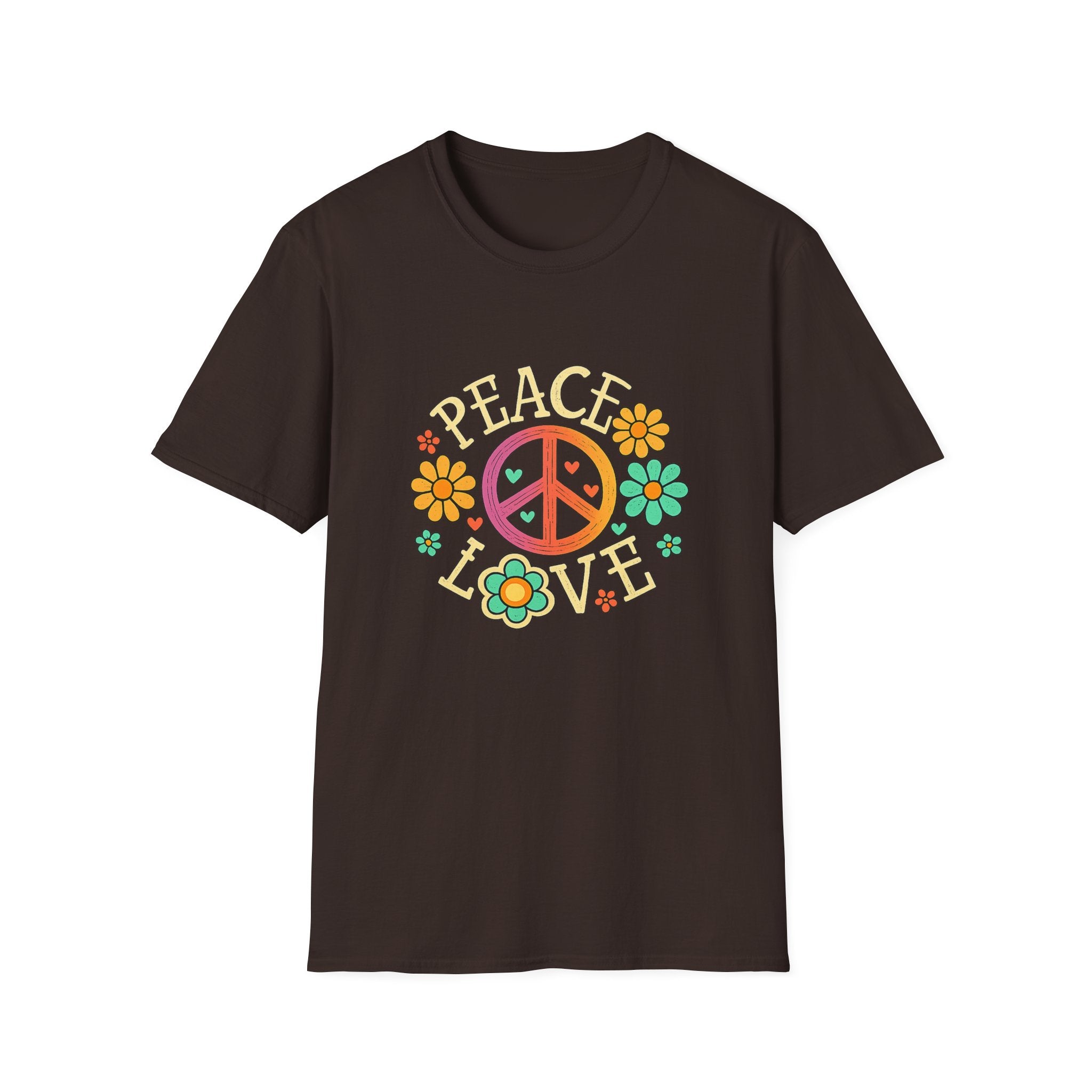 Peace & Love T-Shirt — Retro Flower Peace Sign Tee
