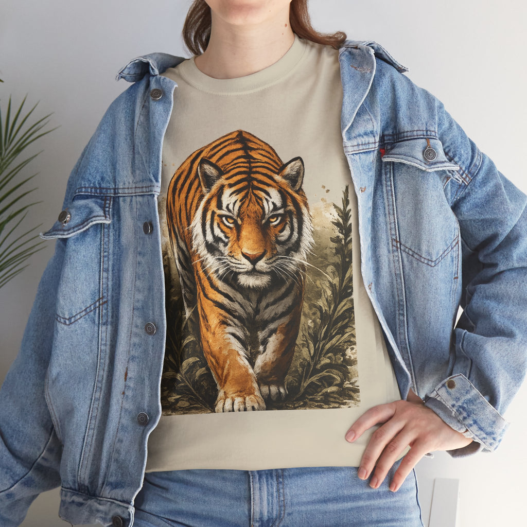 Tiger Stroll Graphic Tee — Majestic Tiger Vintage-Style T-Shirt