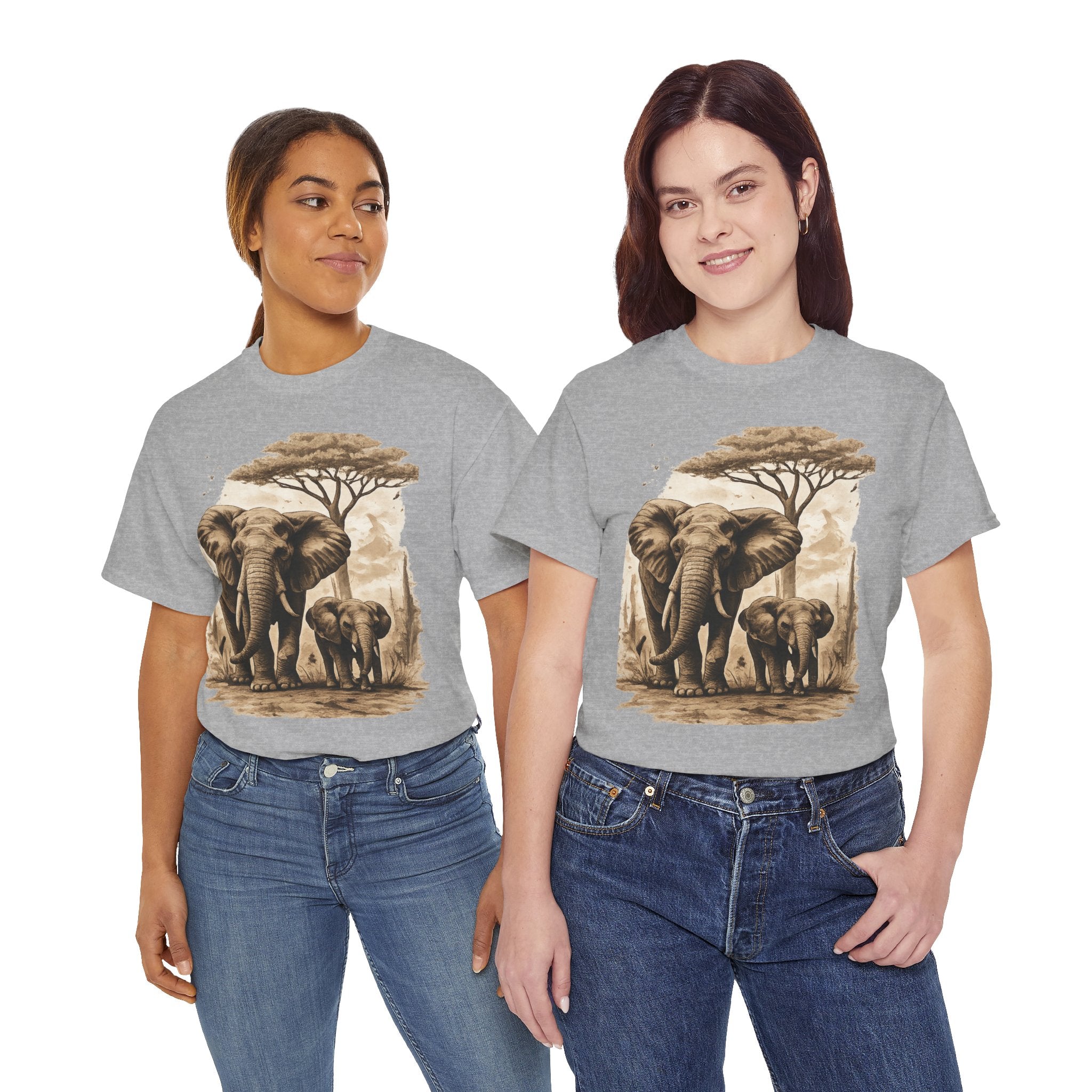 Elephant Family Tee — Vintage Safari Wildlife T-Shirt