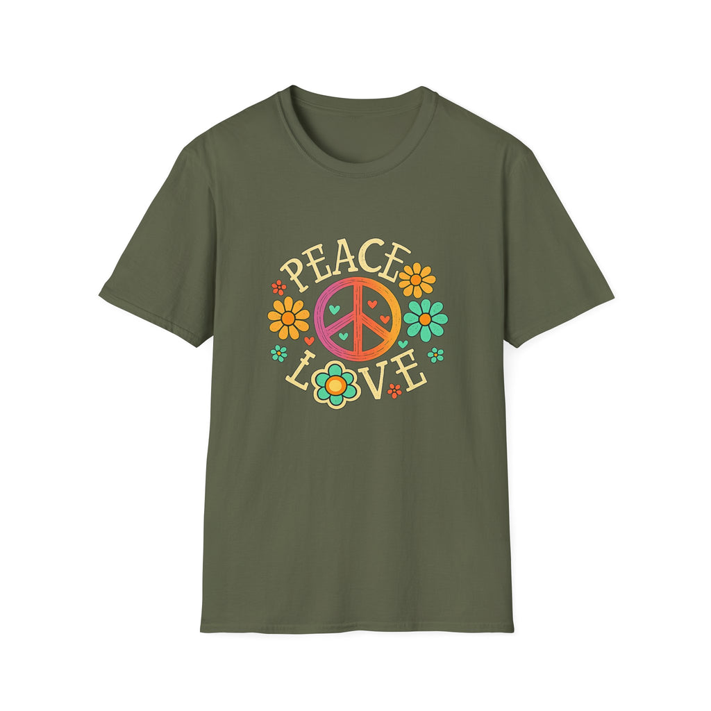 Peace & Love T-Shirt — Retro Flower Peace Sign Tee