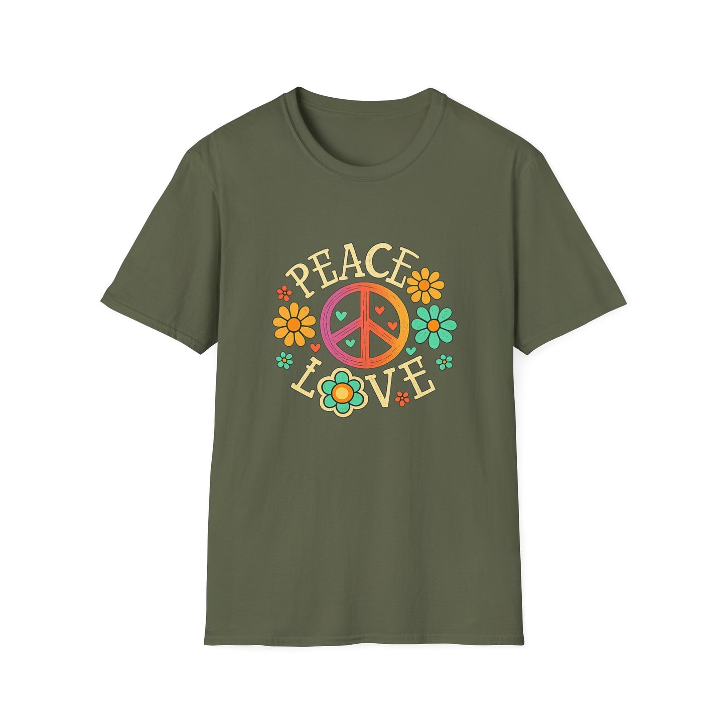 Peace & Love T-Shirt — Retro Flower Peace Sign Tee