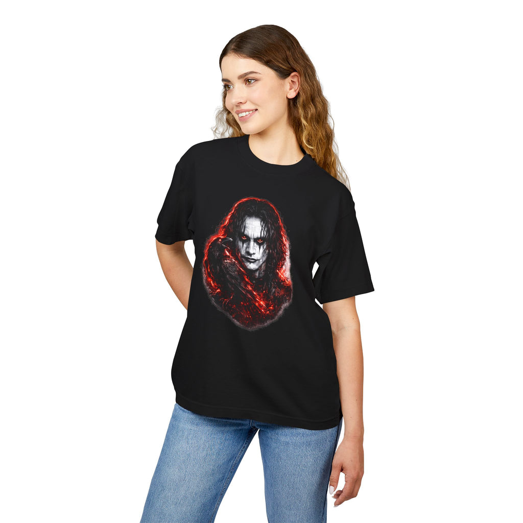 Horror Portrait Tee — Dark Red Smoke Graphic T-Shirt