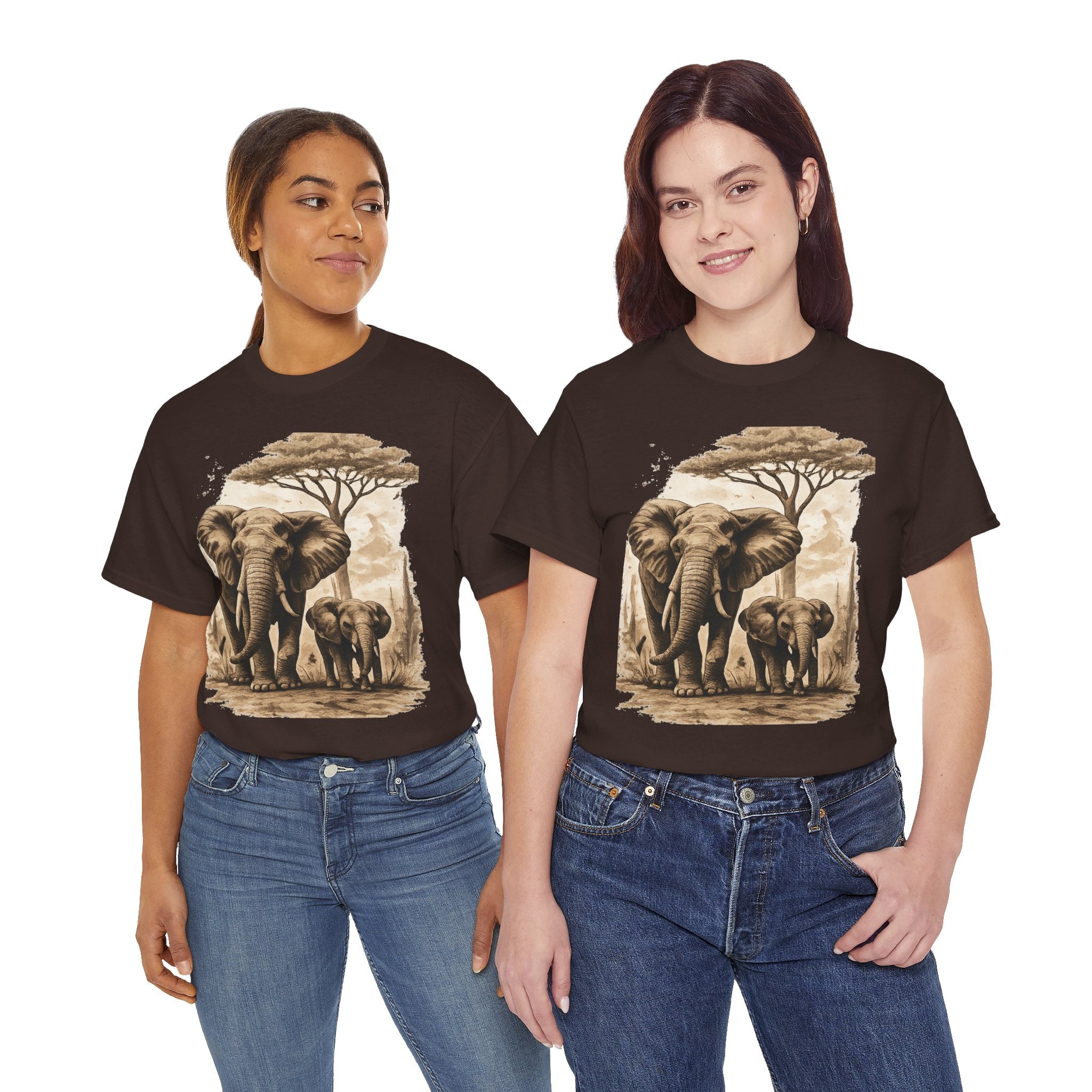 Elephant Family Tee — Vintage Safari Wildlife T-Shirt