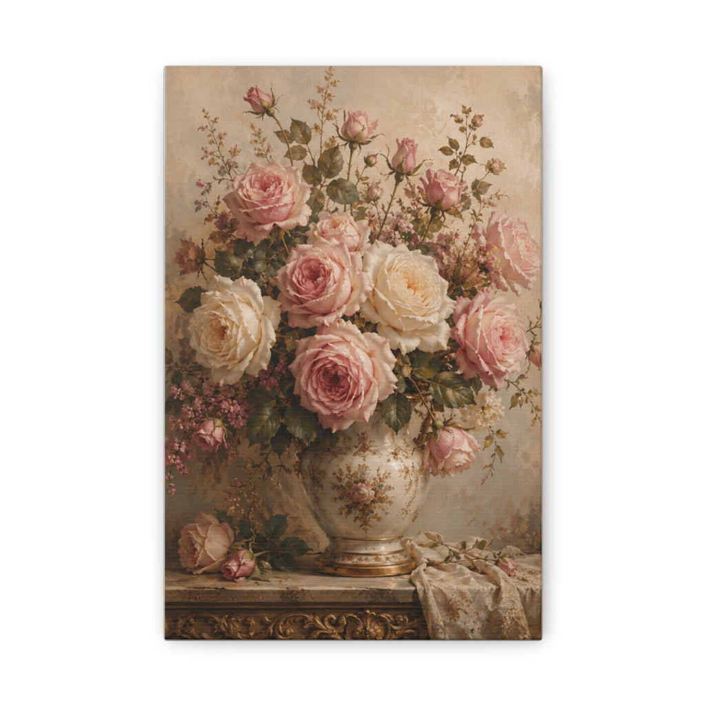 Vintage Rose Bouquet Canvas Print