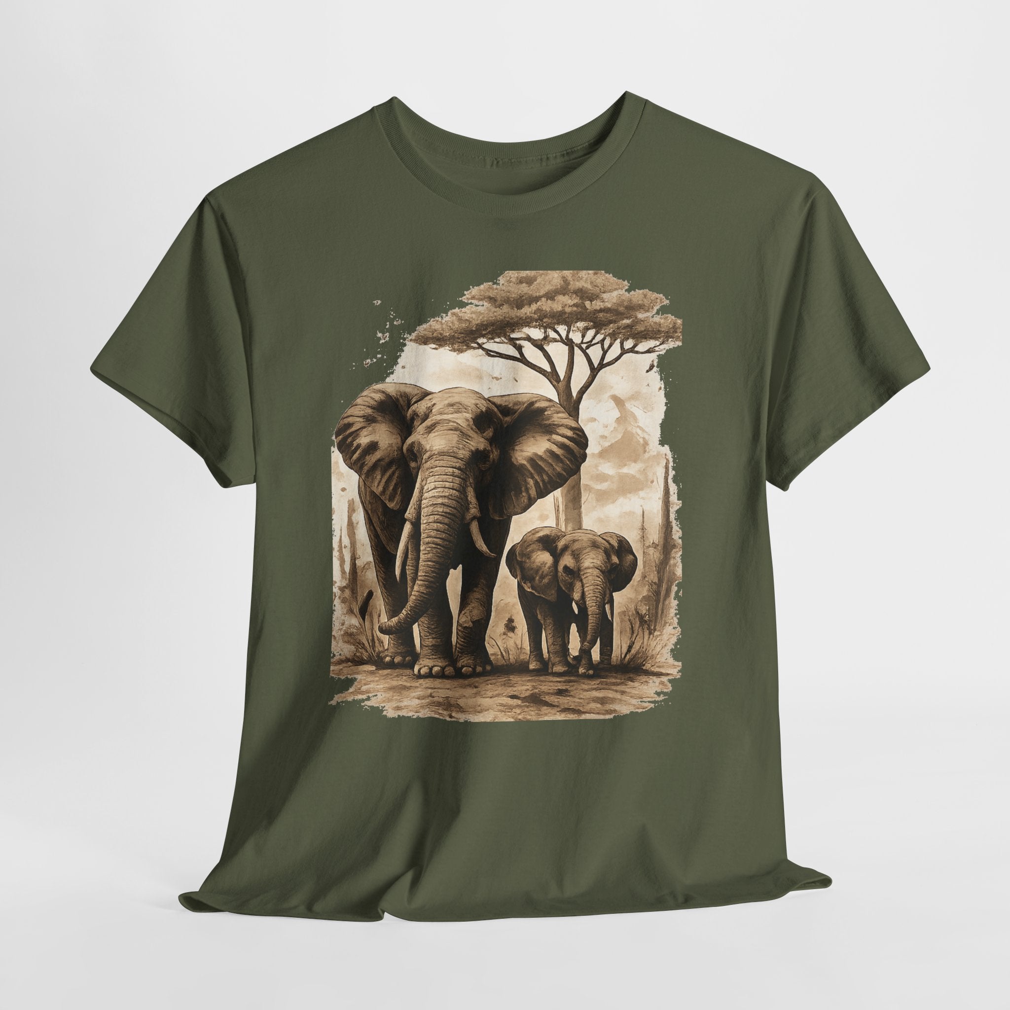 Elephant Family Tee — Vintage Safari Wildlife T-Shirt