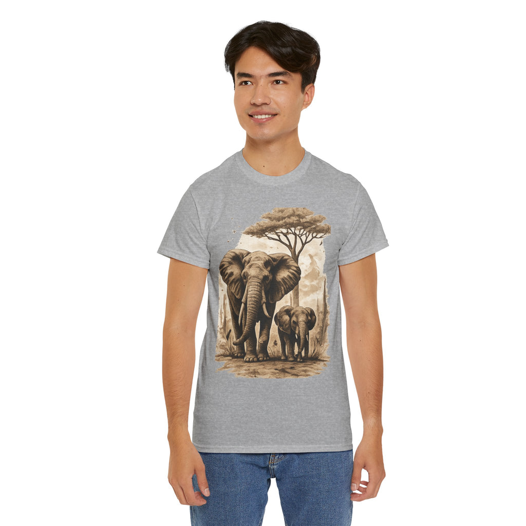 Elephant Family Tee — Vintage Safari Wildlife T-Shirt
