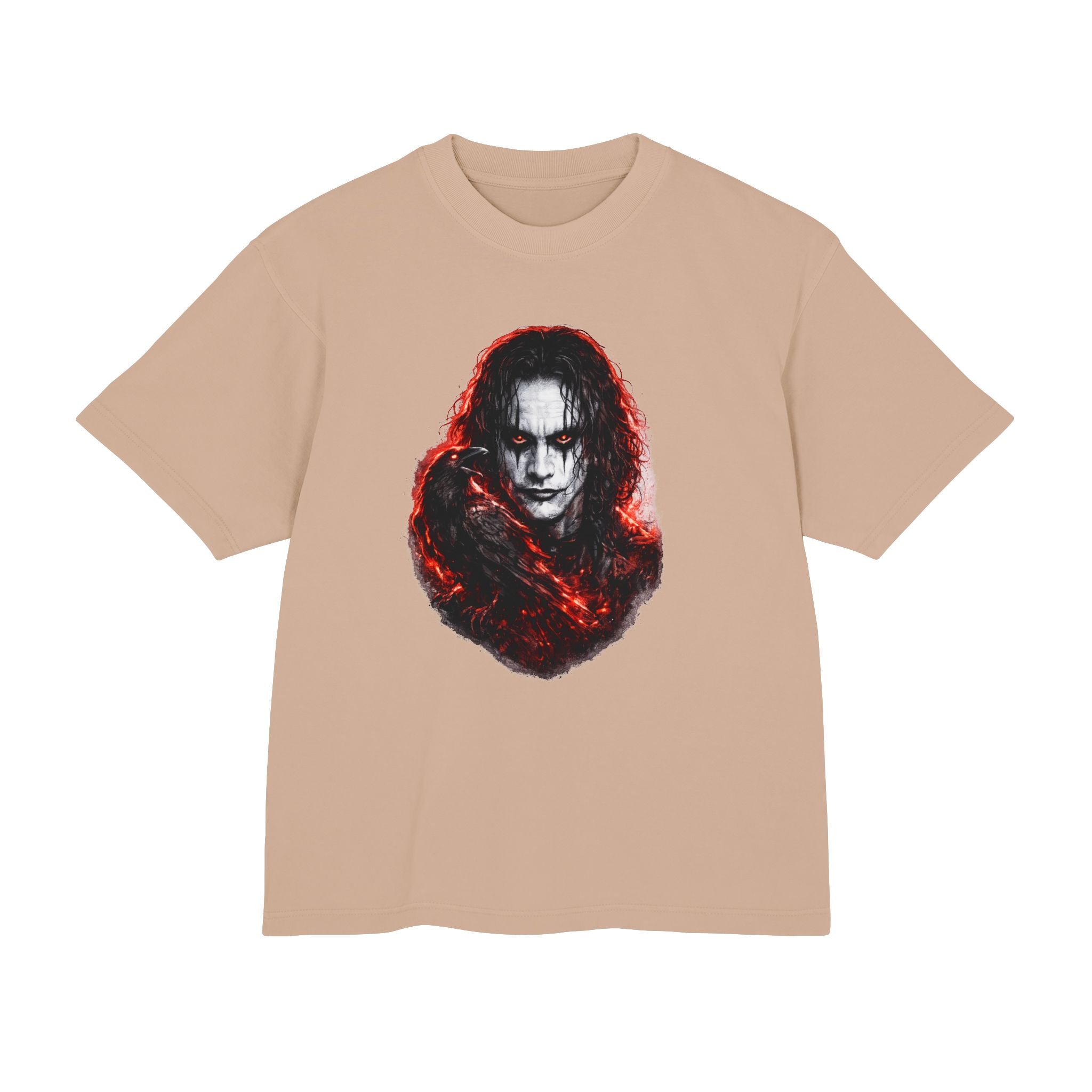Horror Portrait Tee — Dark Red Smoke Graphic T-Shirt