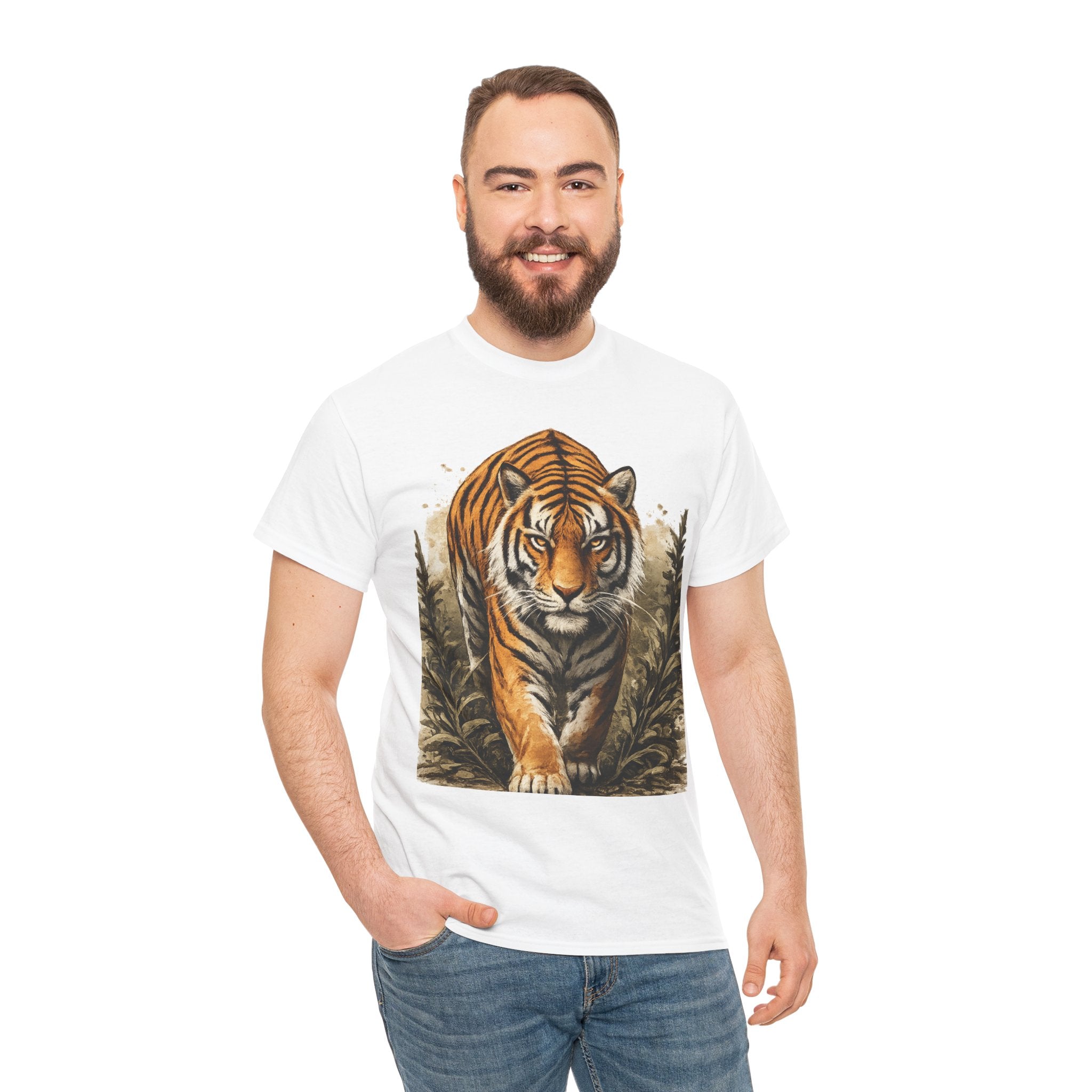 Tiger Stroll Graphic Tee — Majestic Tiger Vintage-Style T-Shirt