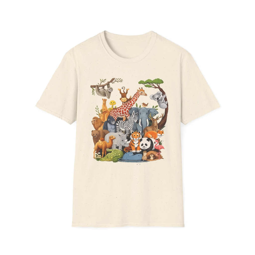 Safari Jungle Animals T-Shirt — Cute Giraffe, Zebra & Elephant Graphic Tee
