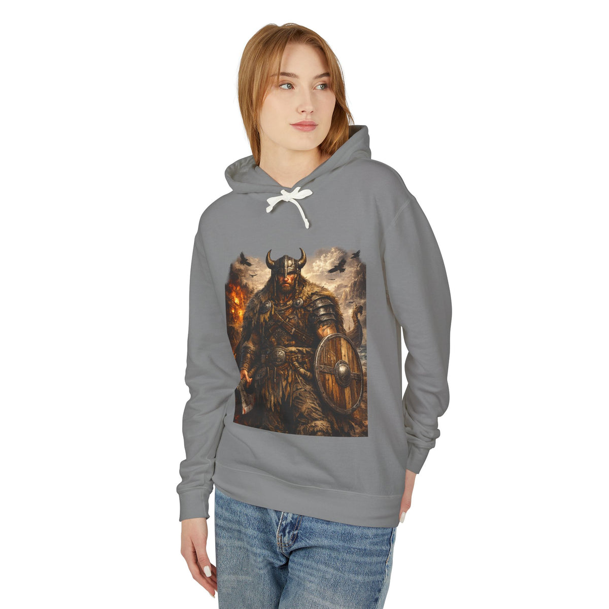 Viking Warrior Hoodie — "Forge Your Legend" Shield & Helmet Sweatshirt