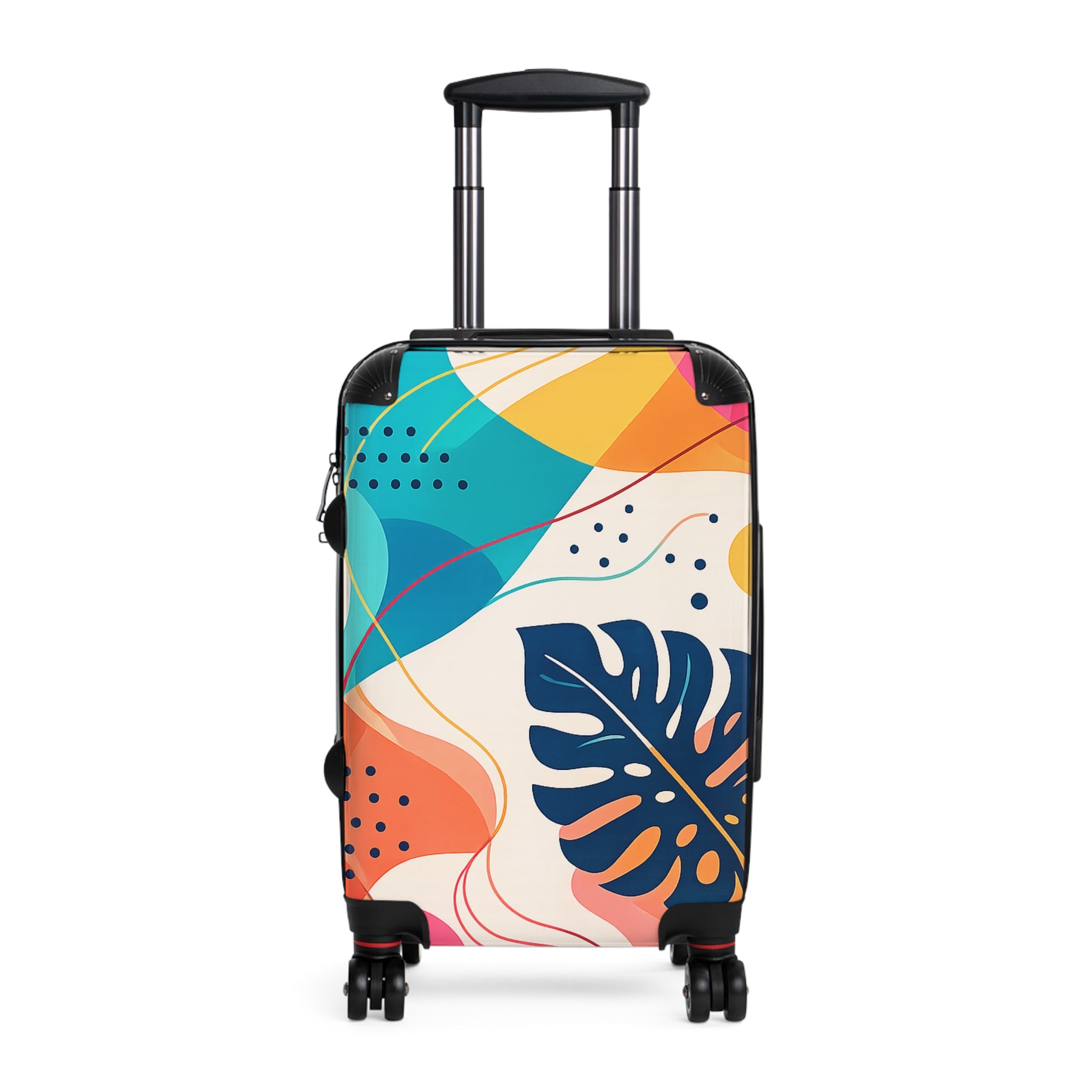 Tropical Abstract Carry-On Suitcase – Colorful Leaf Print Travel Luggage