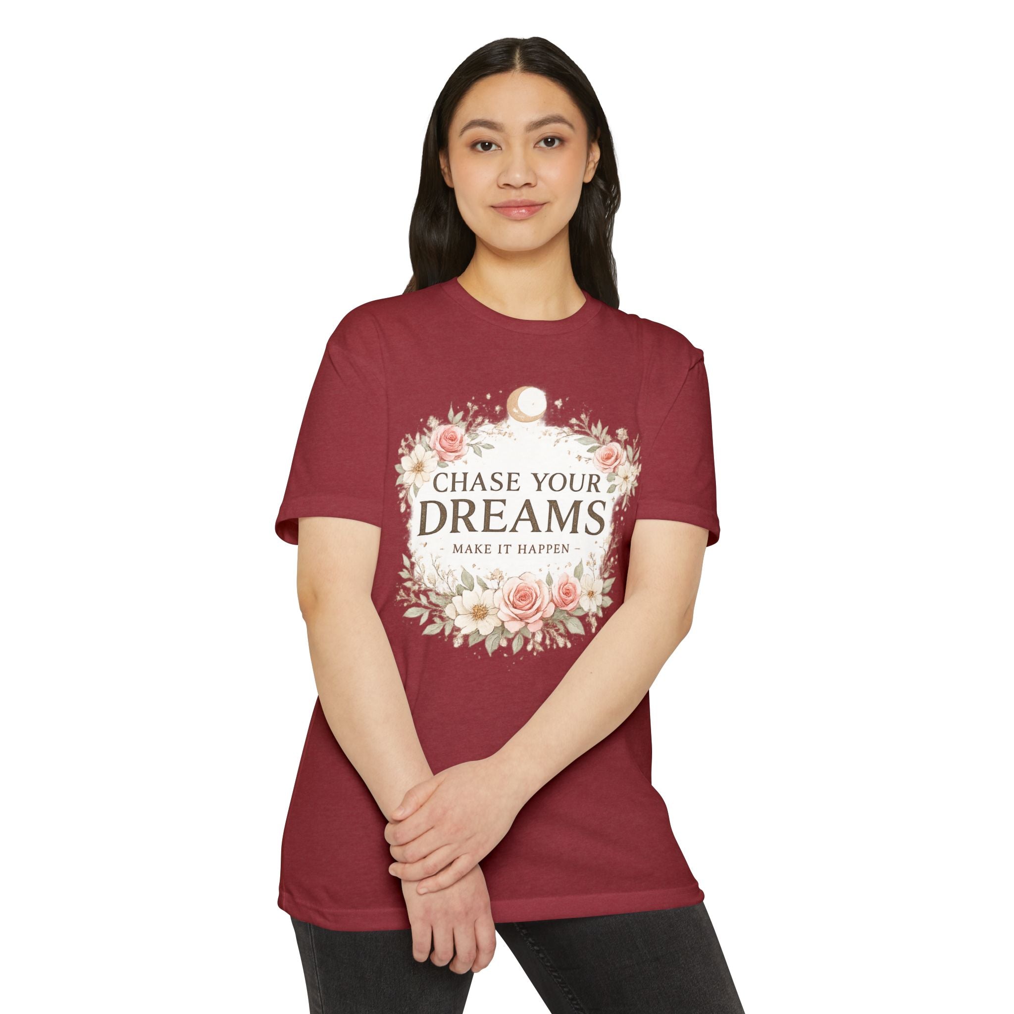 Chase Your Dreams Floral T-Shirt — Inspirational Quote Tee