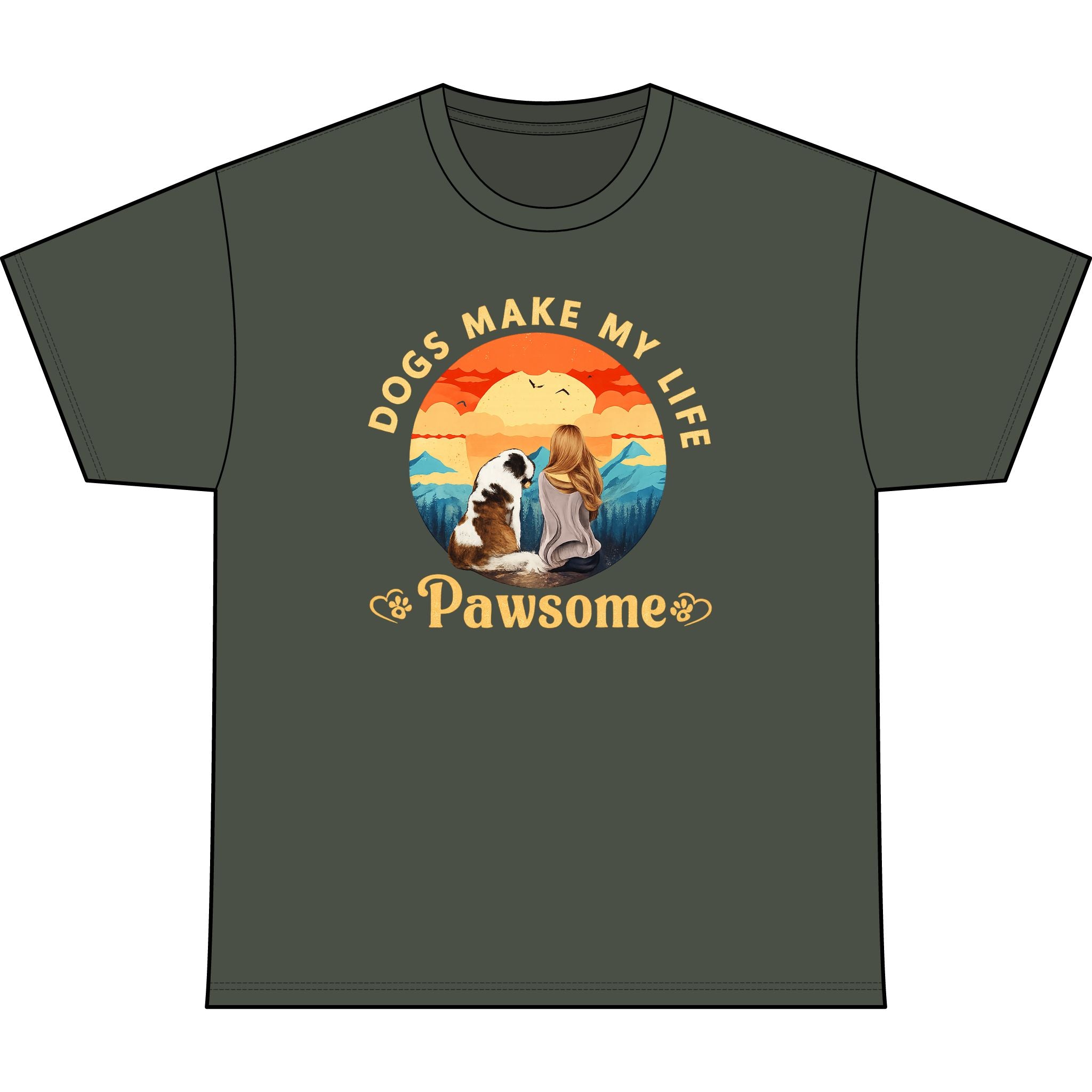 Dogs Make My Life Pawsome T-Shirt