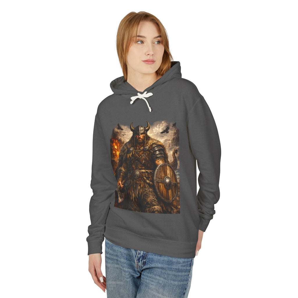 Viking Warrior Hoodie — "Forge Your Legend" Shield & Helmet Sweatshirt