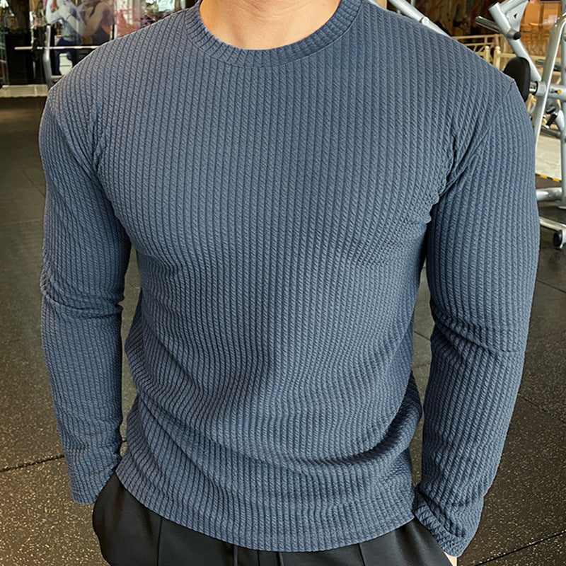 Fashion Knit Long Sleeve Top for Men  Autumn/Winter Casual Sweater