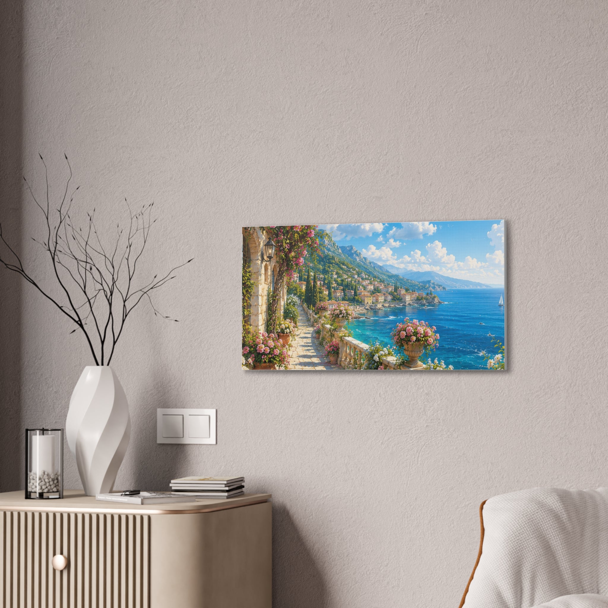 Canvas Print — Mediterranean Seaside Terrace Wall Art