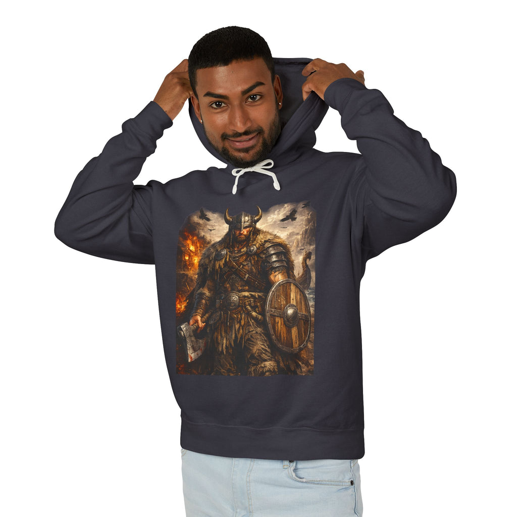 Viking Warrior Hoodie — "Forge Your Legend" Shield & Helmet Sweatshirt