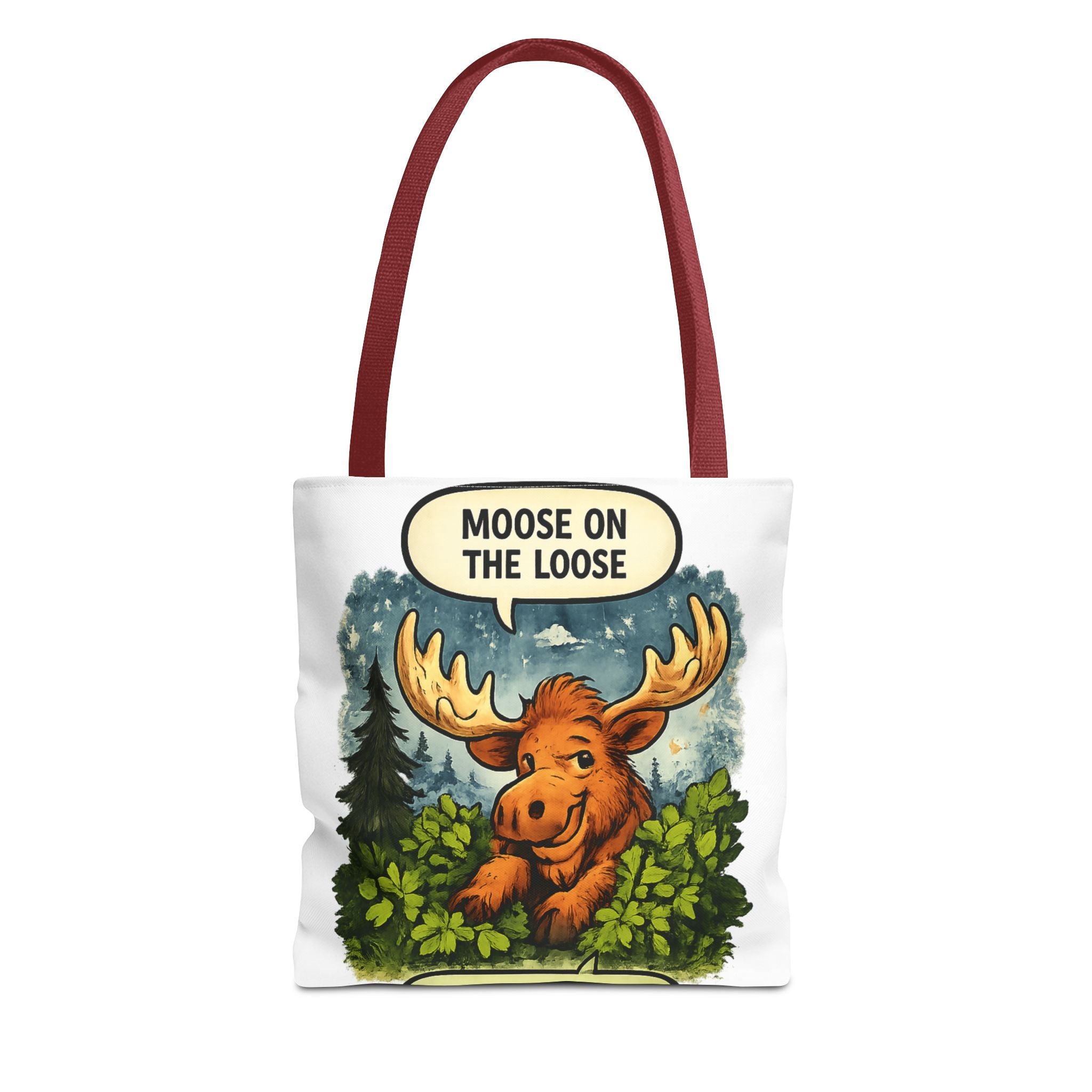 Moose on the Loose Tote Bag — Cute Retro Moose Illustration Canvas Tote