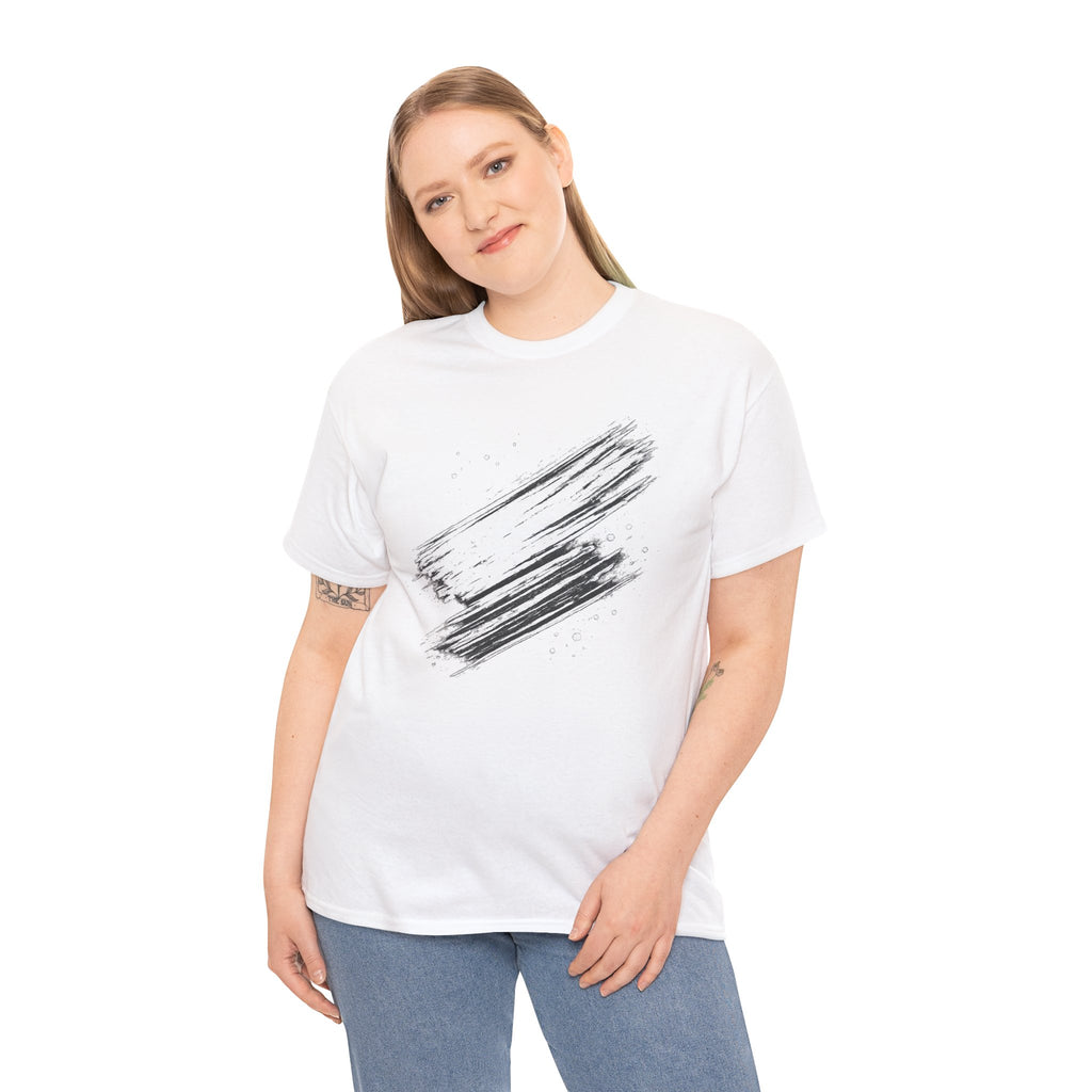 Abstract Brushstroke T-Shirt — Minimal Black Paint Stroke Tee